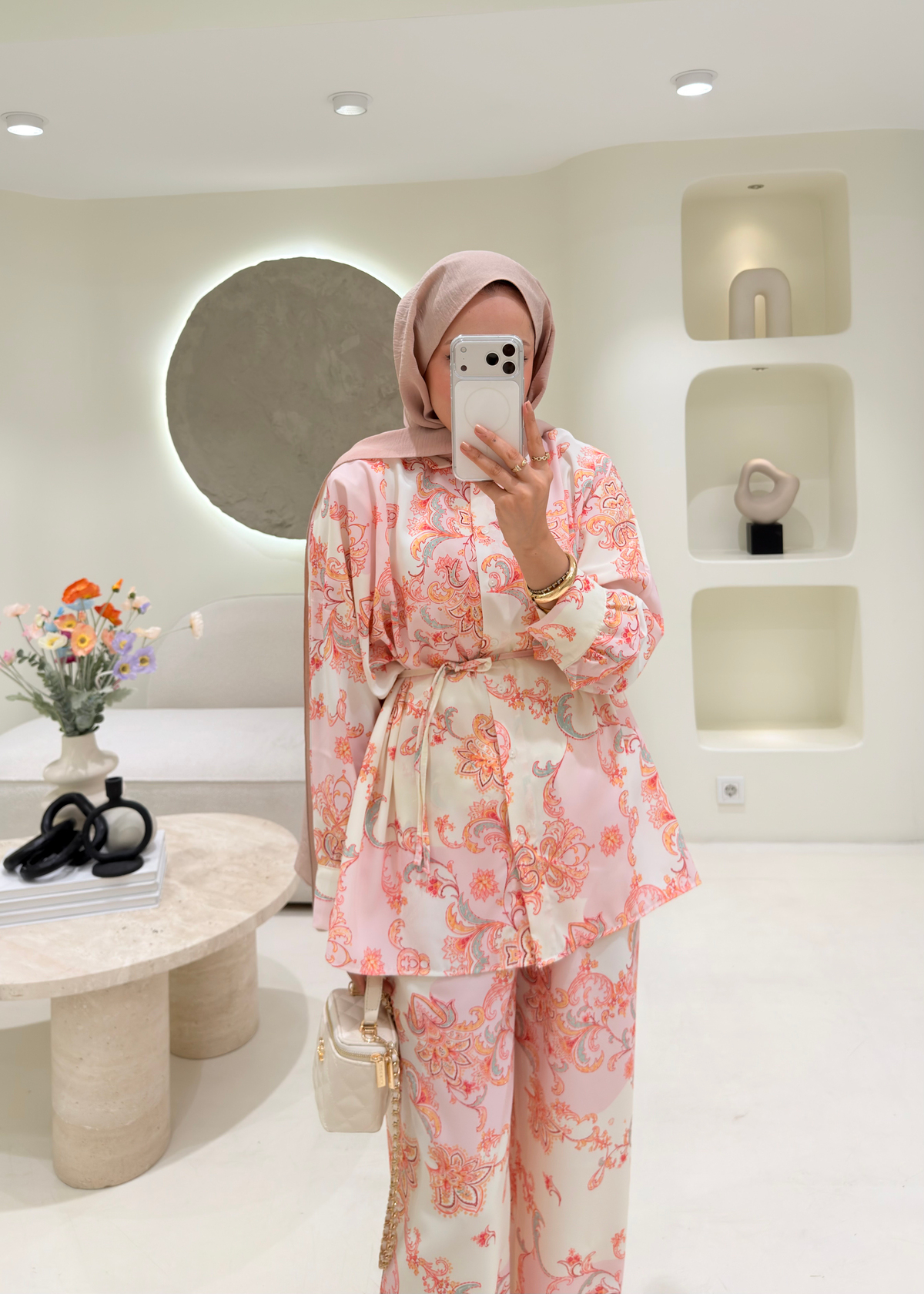 Sofia Desenli Takım Pembe
