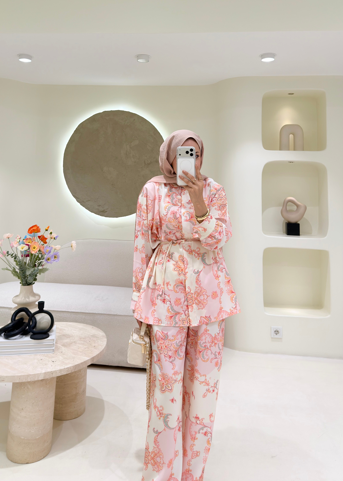 Sofia Desenli Takım Pembe