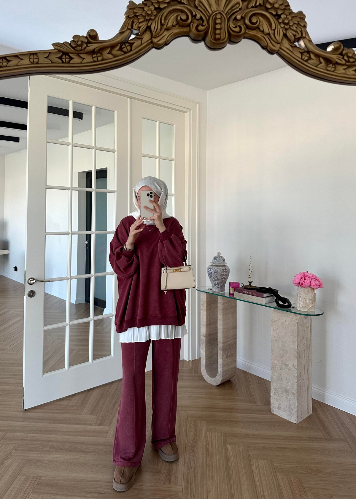 Soluk Efektli Takım Bordo