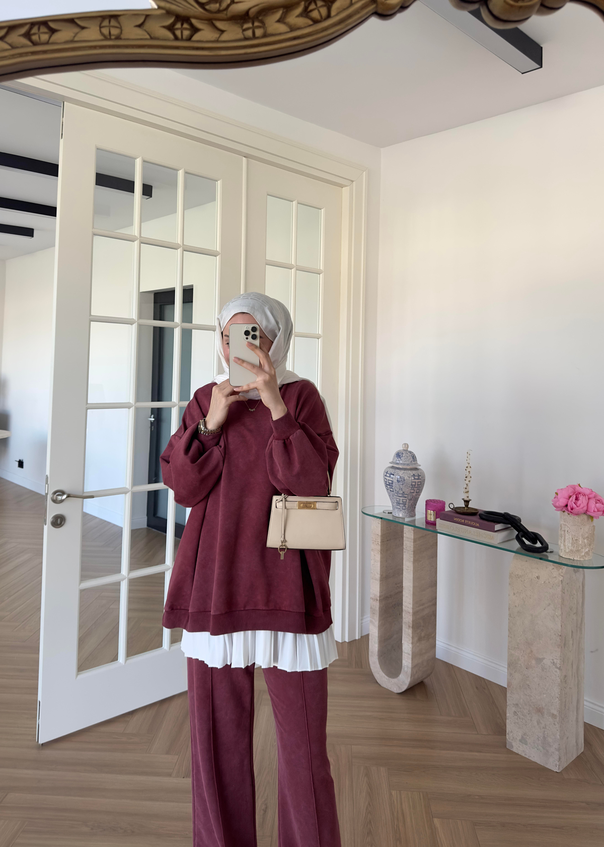 Soluk Efektli Takım Bordo