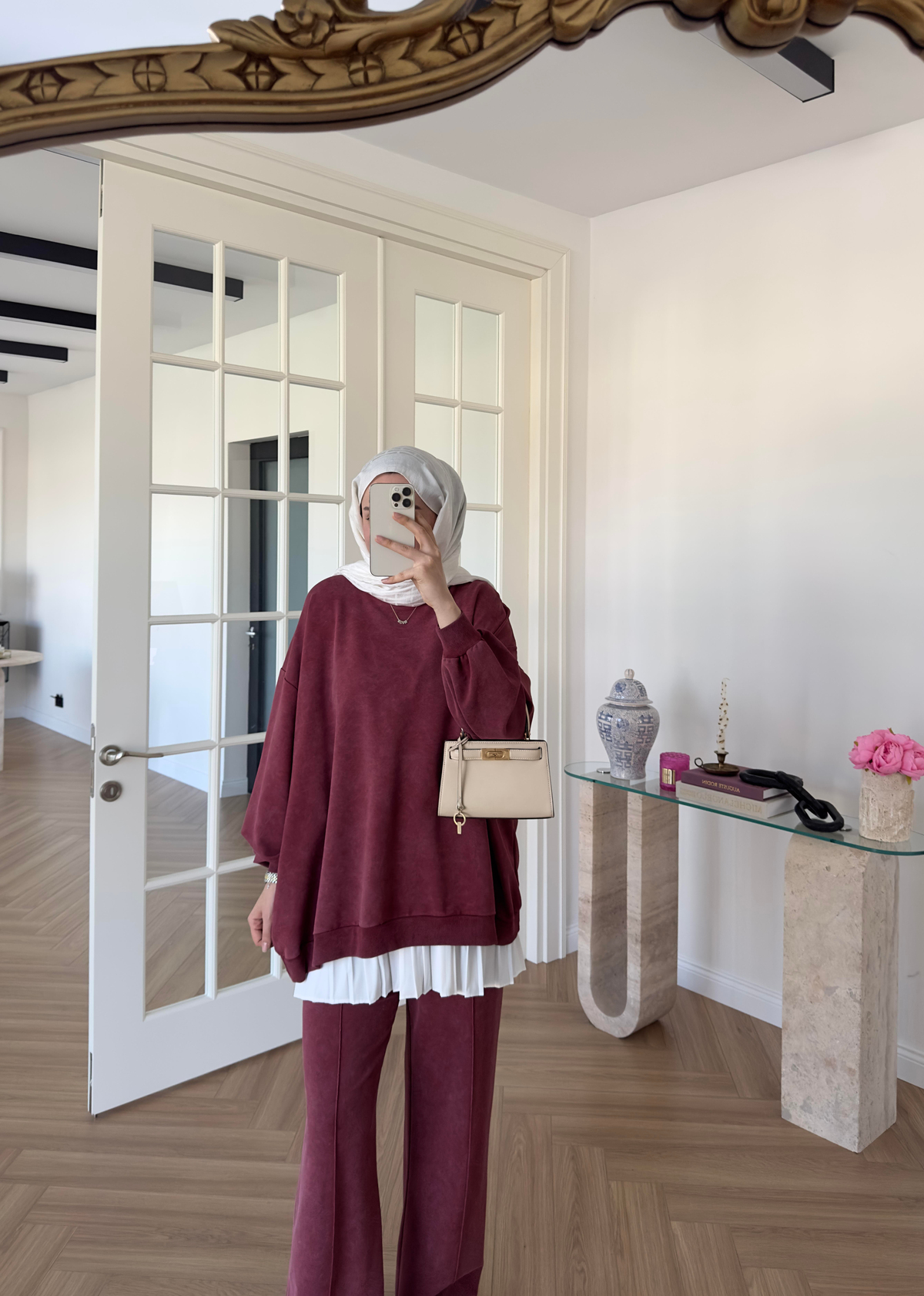 Soluk Efektli Takım Bordo