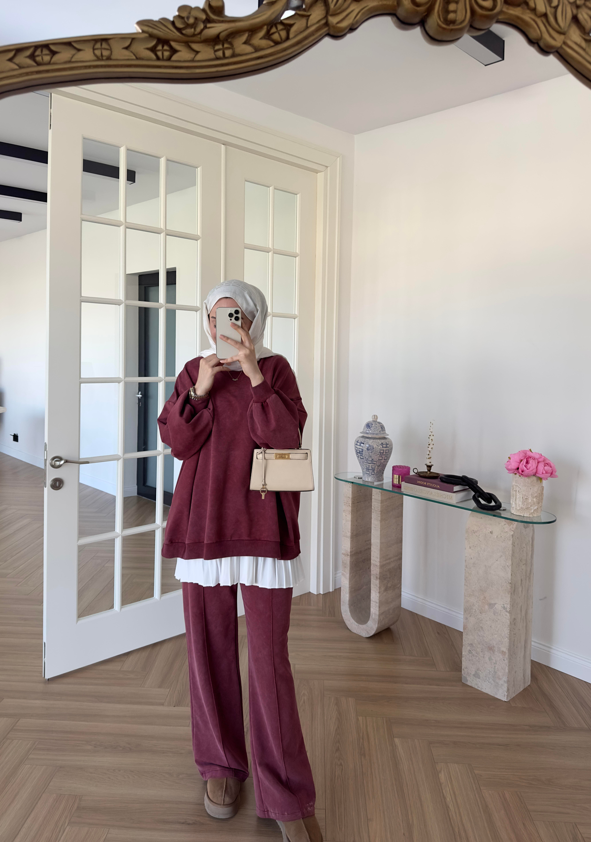 Soluk Efektli Takım Bordo