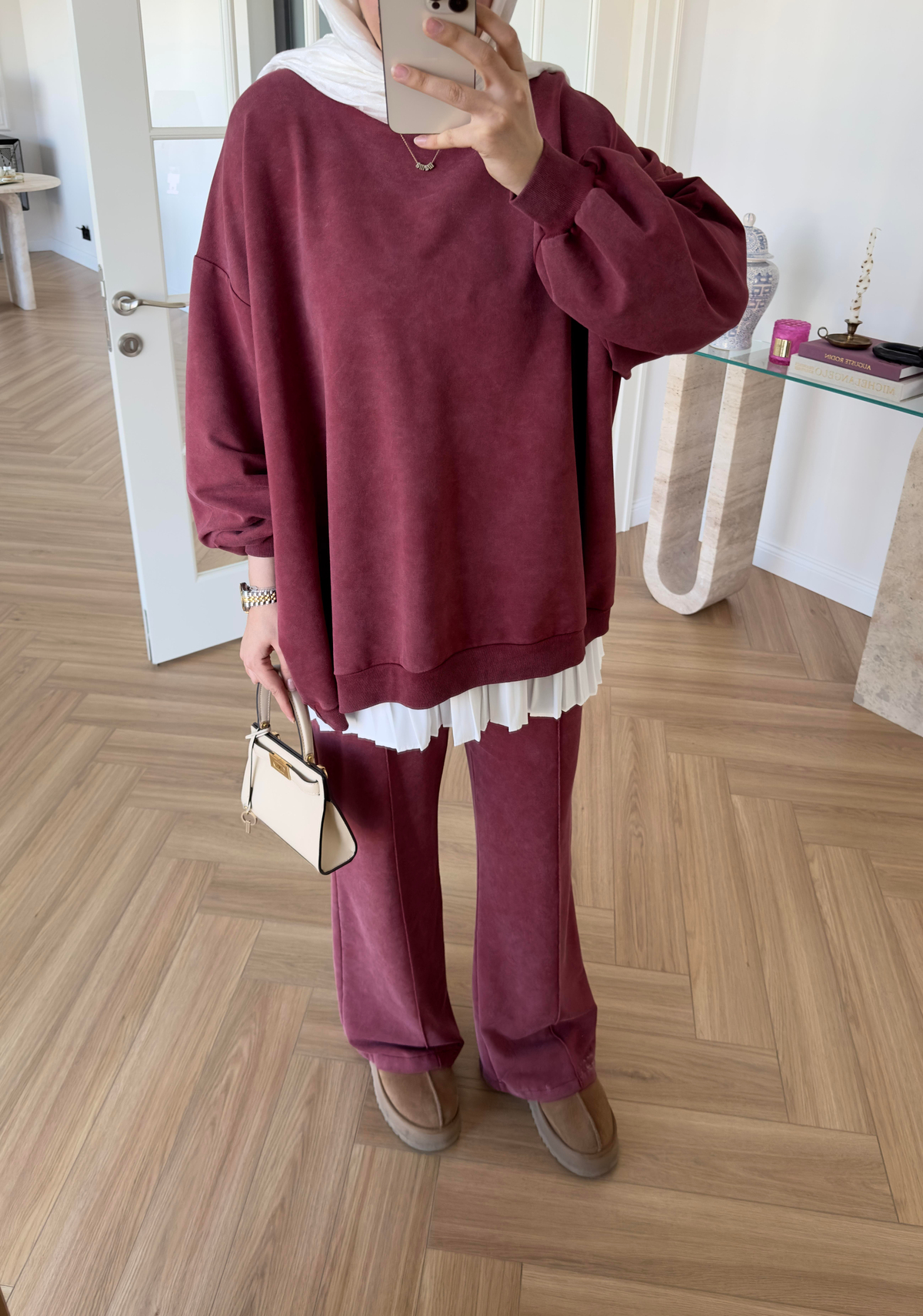 Soluk Efektli Takım Bordo