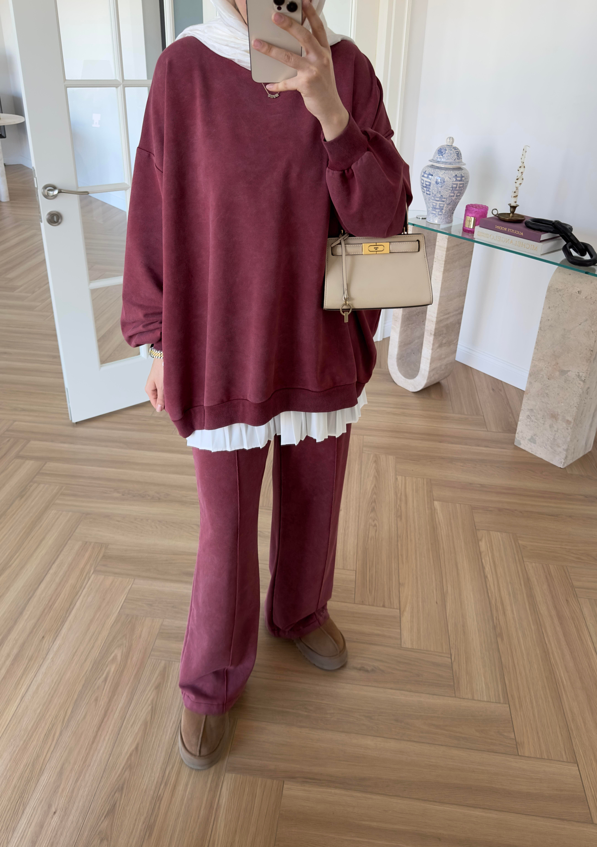 Soluk Efektli Takım Bordo