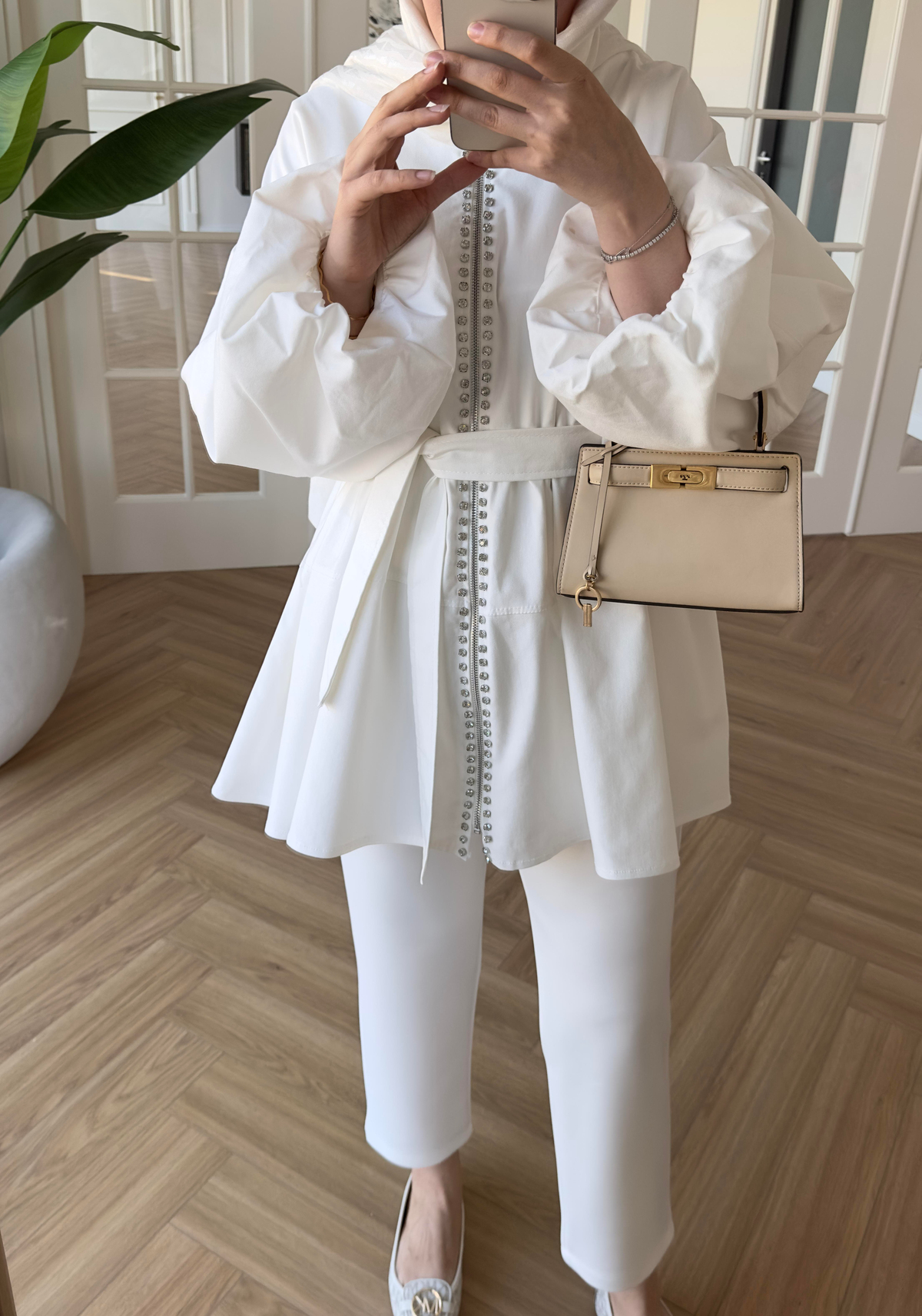 Sovera Denim Ceket Ekru