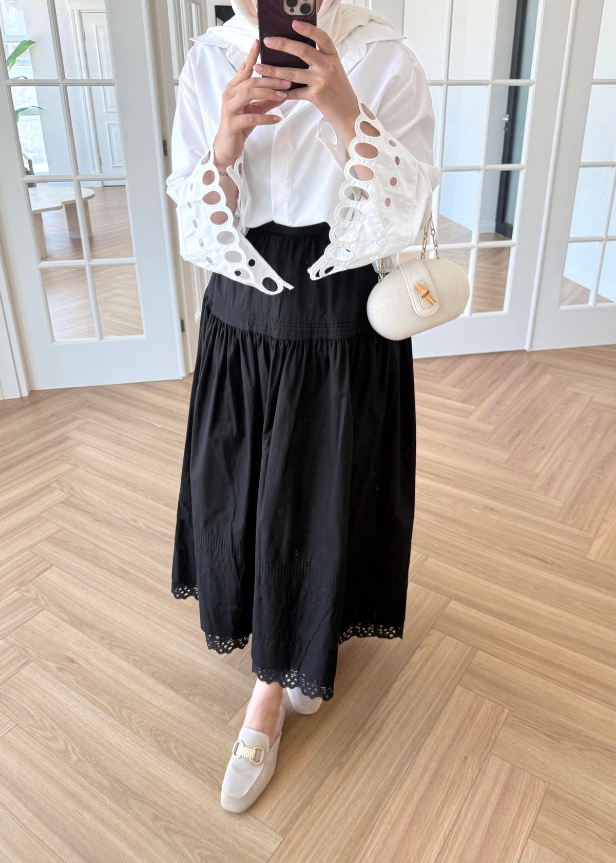 Stila Dantel Detay Etek Siyah