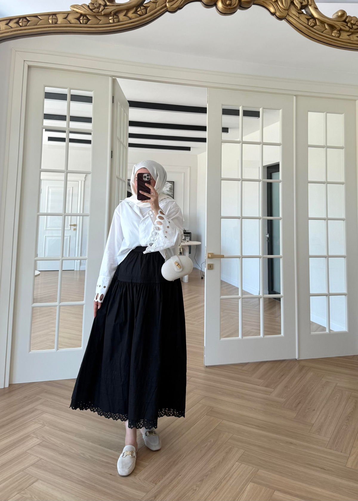 Stila Dantel Detay Etek Siyah