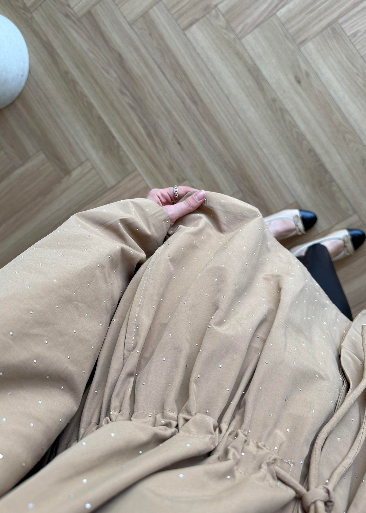 Taşlı Trenç Camel