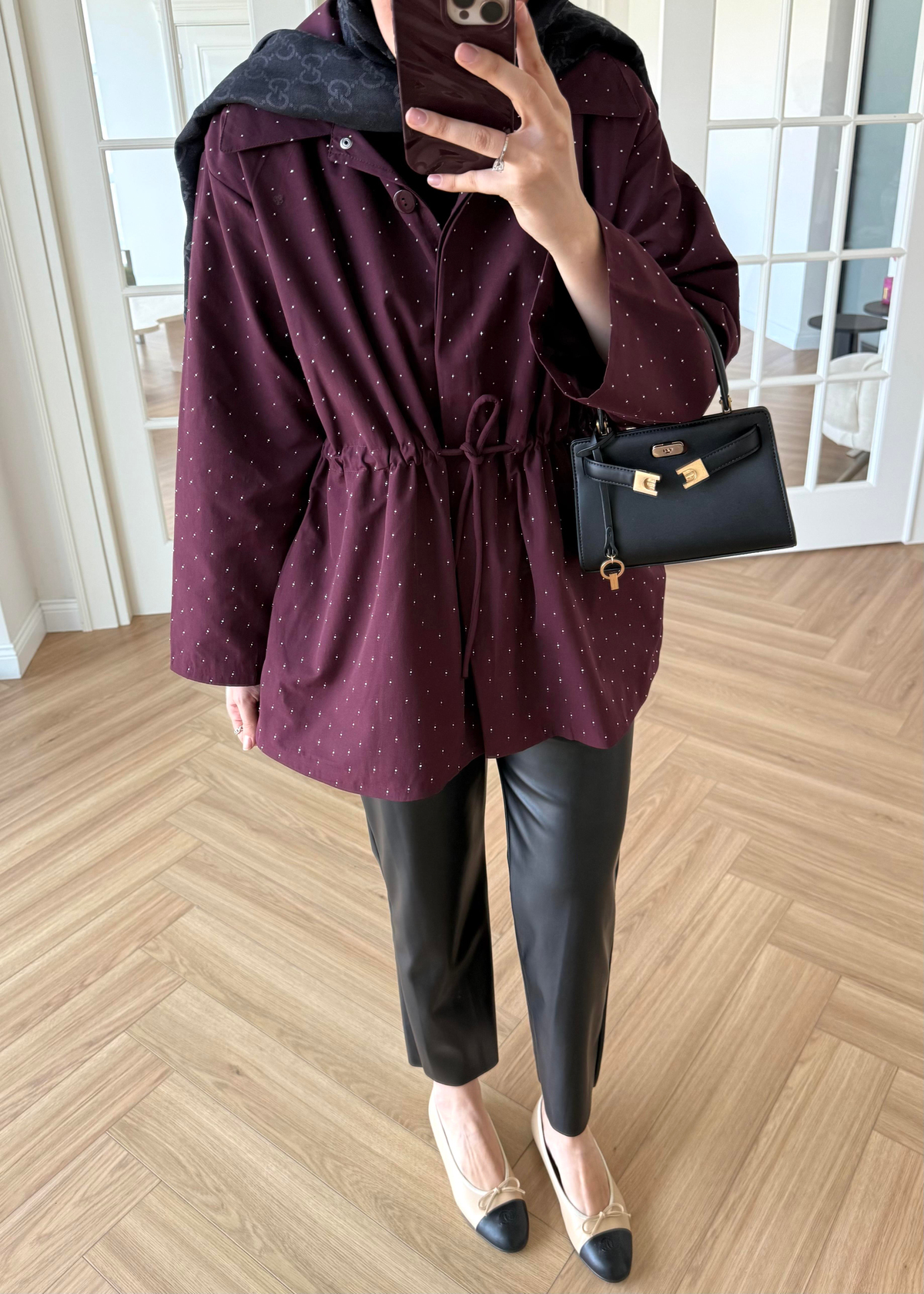 Taşlı Trenç Mürdüm