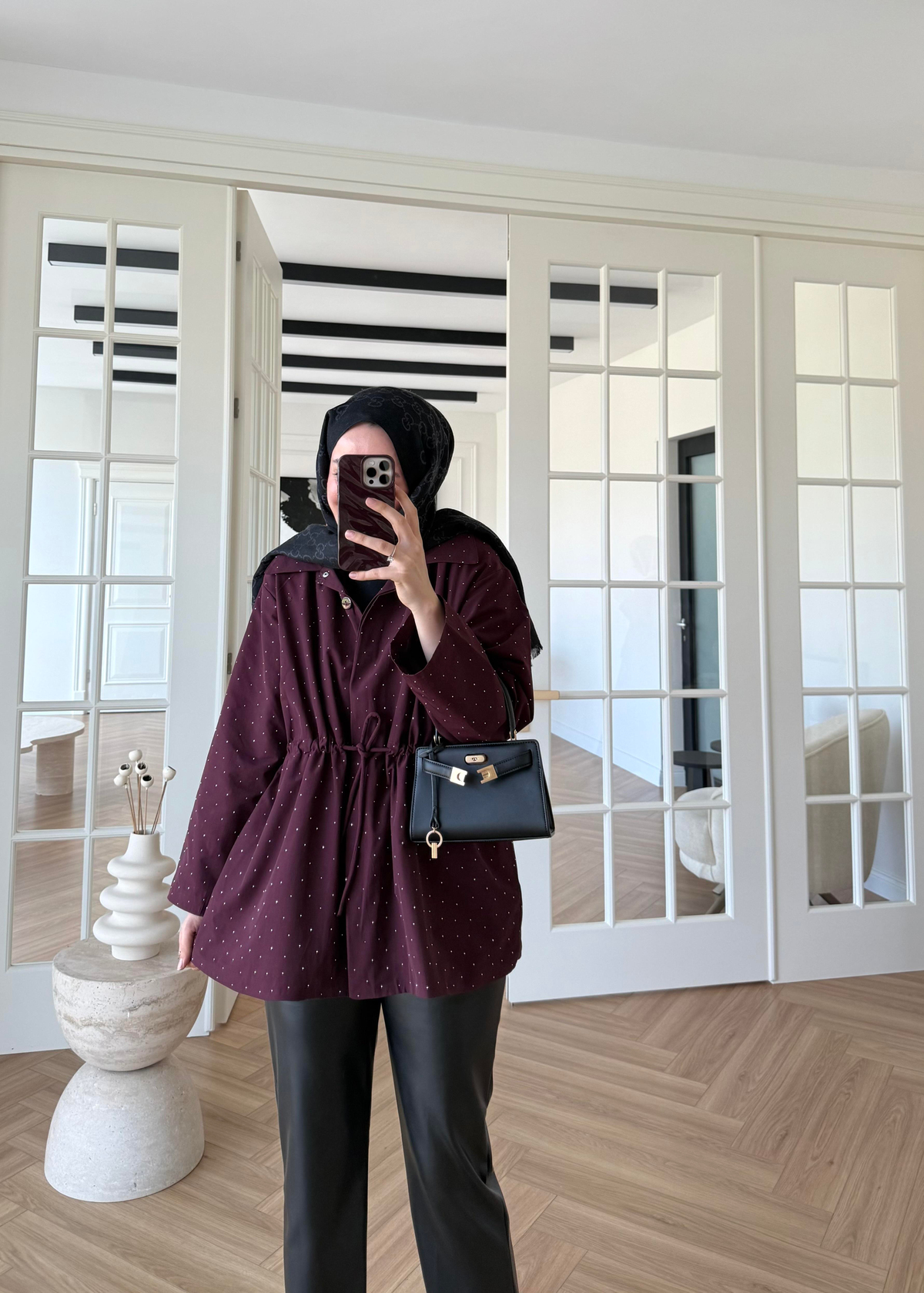 Taşlı Trenç Mürdüm