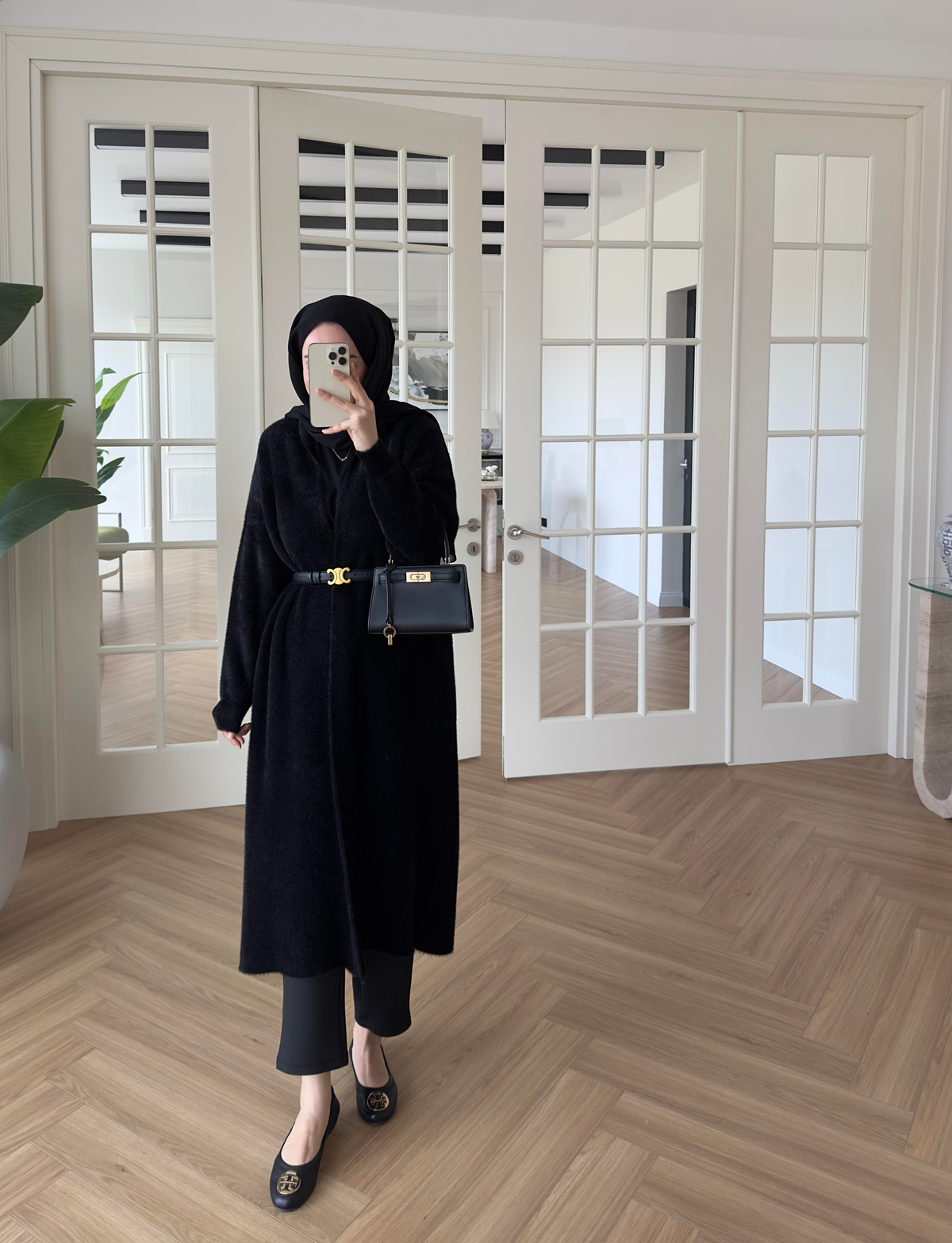 Uzun Angora Hırka Siyah