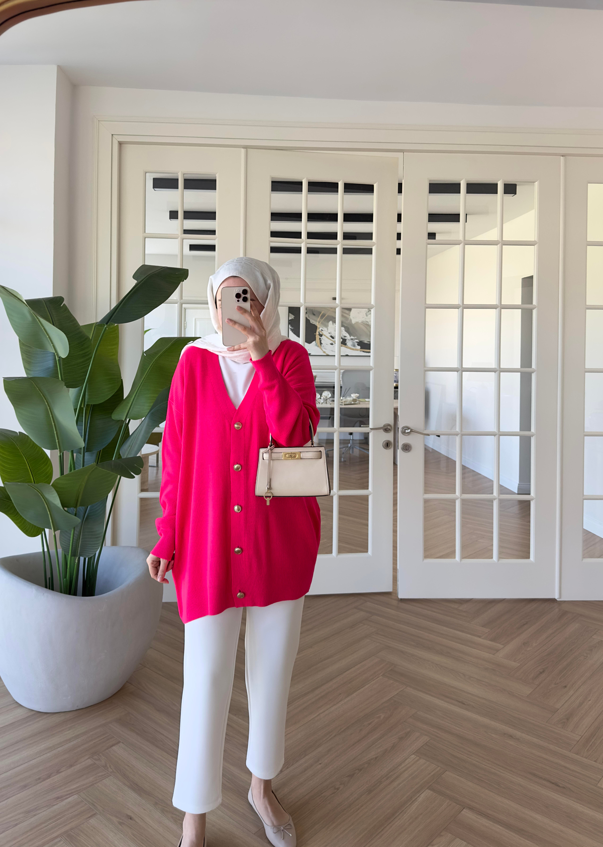 Velar Triko Hırka Pembe