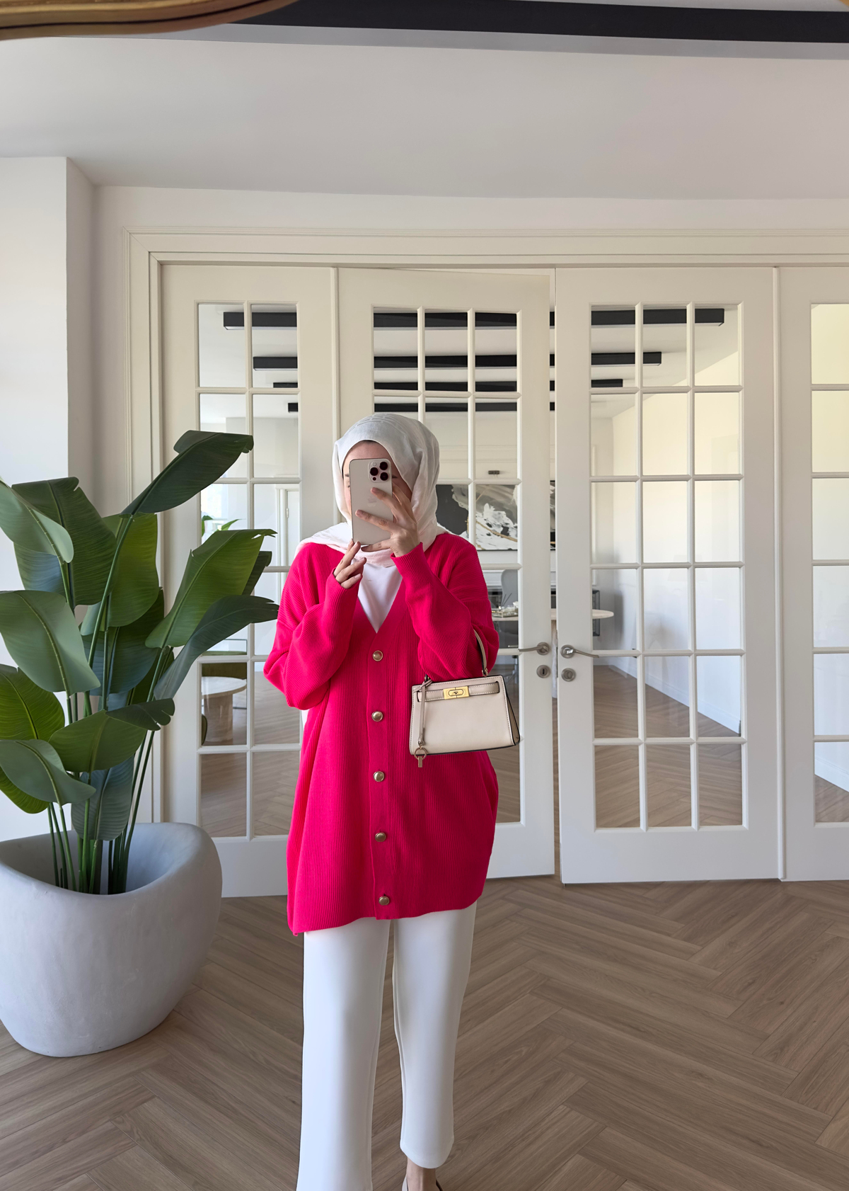 Velar Triko Hırka Pembe