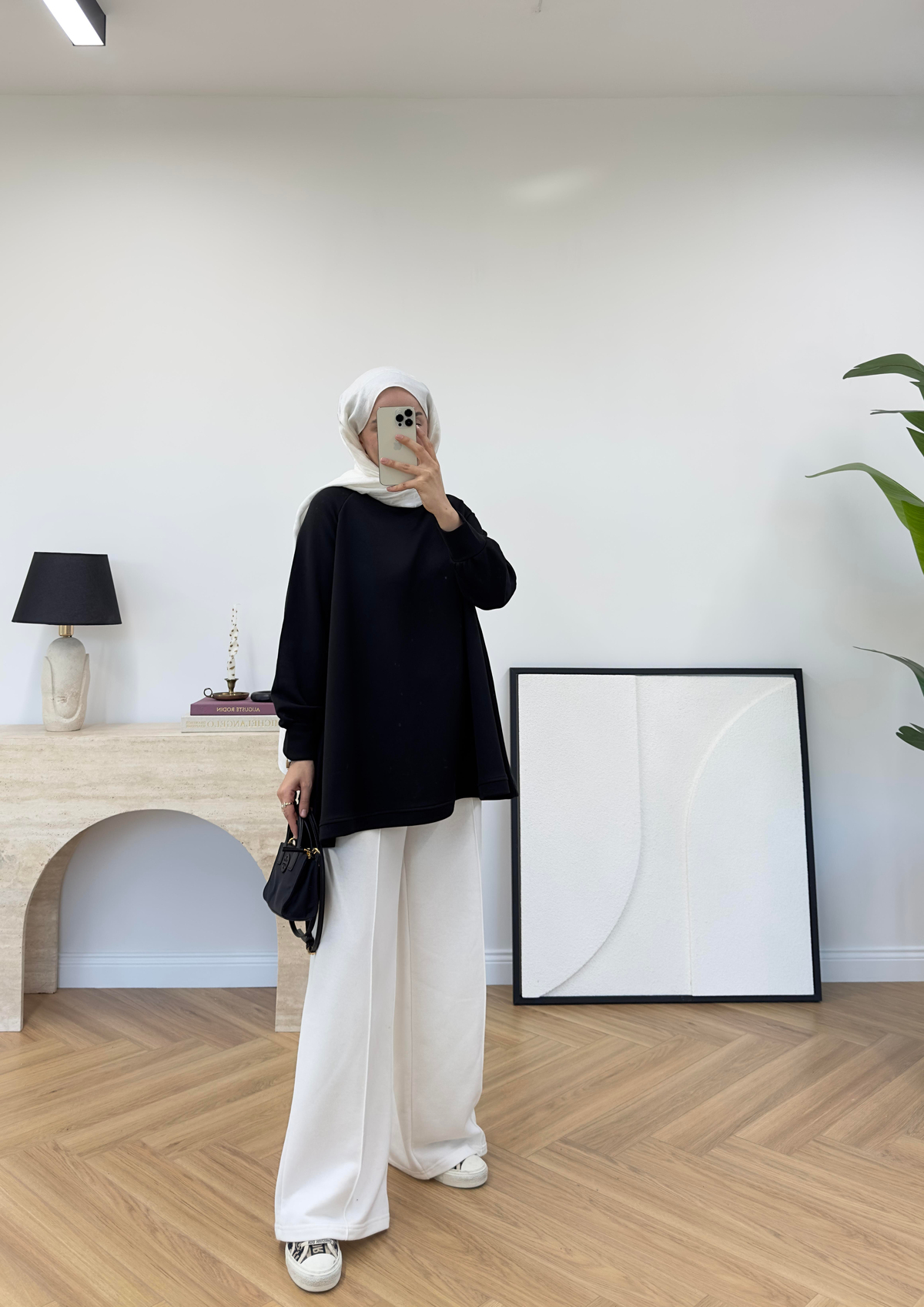Volanlı Sweat Siyah