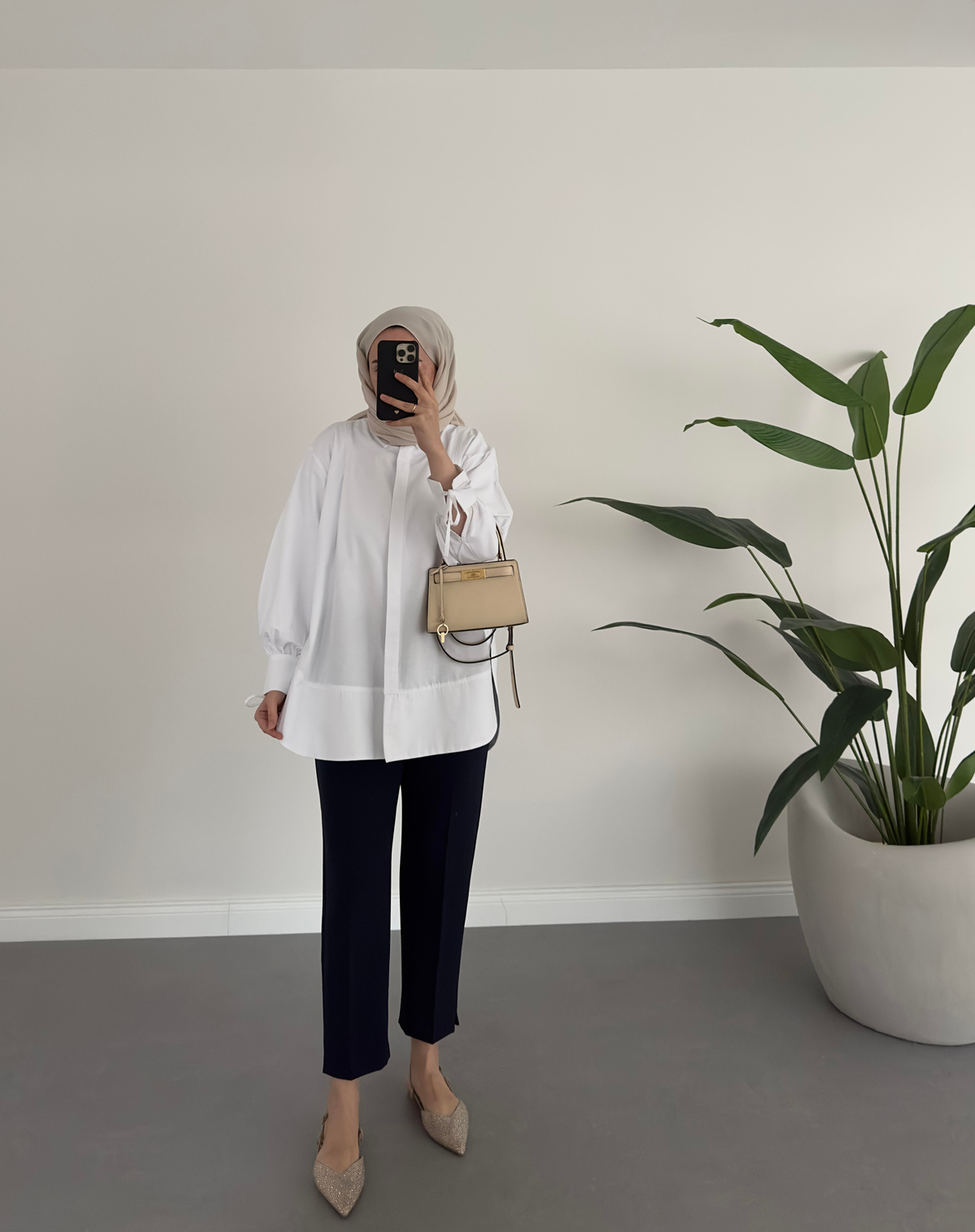 Yan yırtmaçlı Gömlek Beyaz