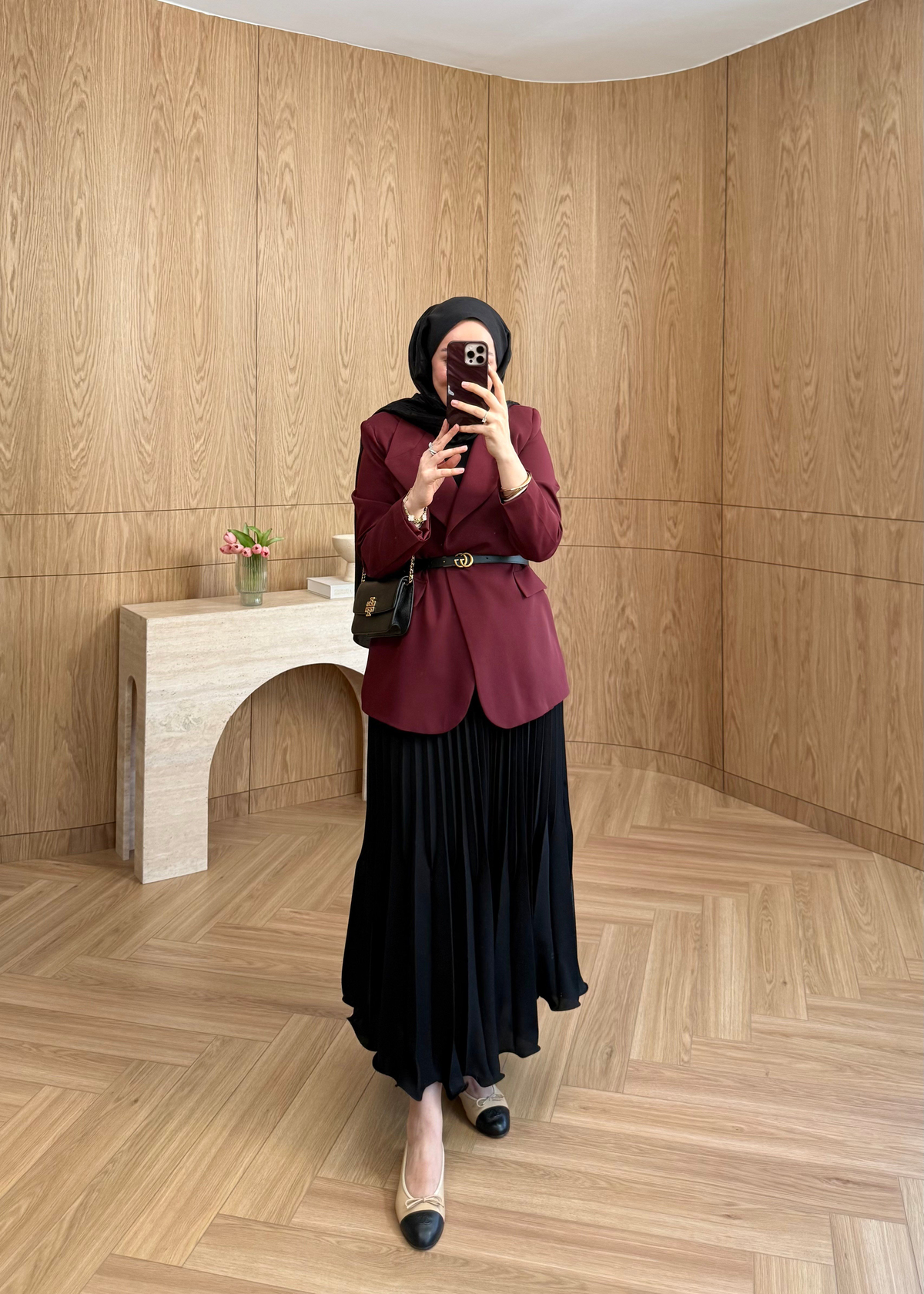 ZR Model Tek Düğmeli Blazer Bordo