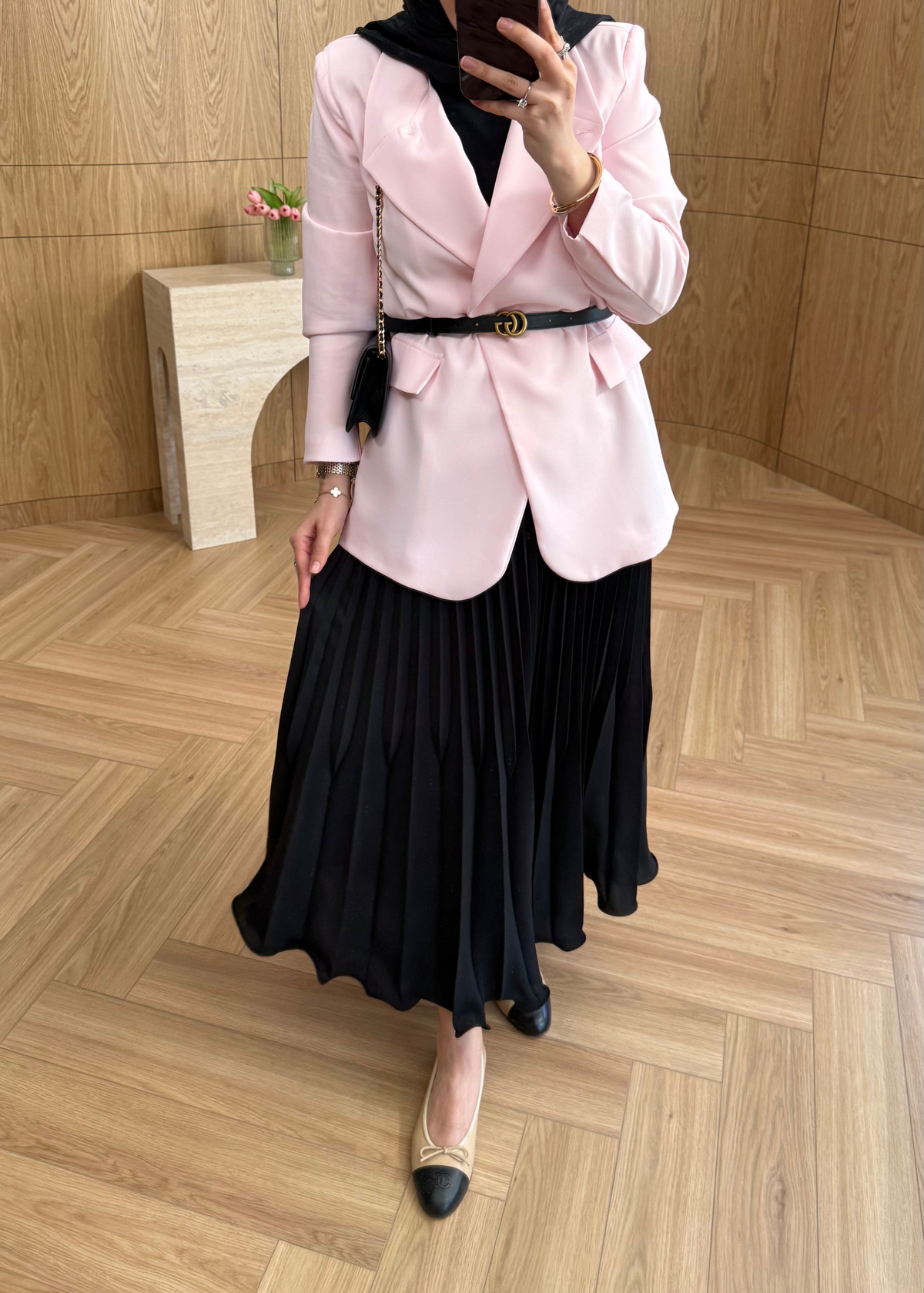 ZR Model Tek Düğmeli Blazer Pembe