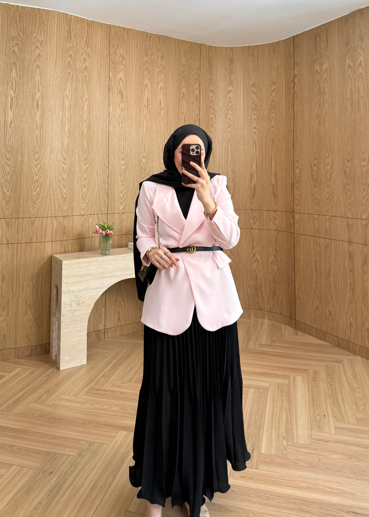 ZR Model Tek Düğmeli Blazer Pembe