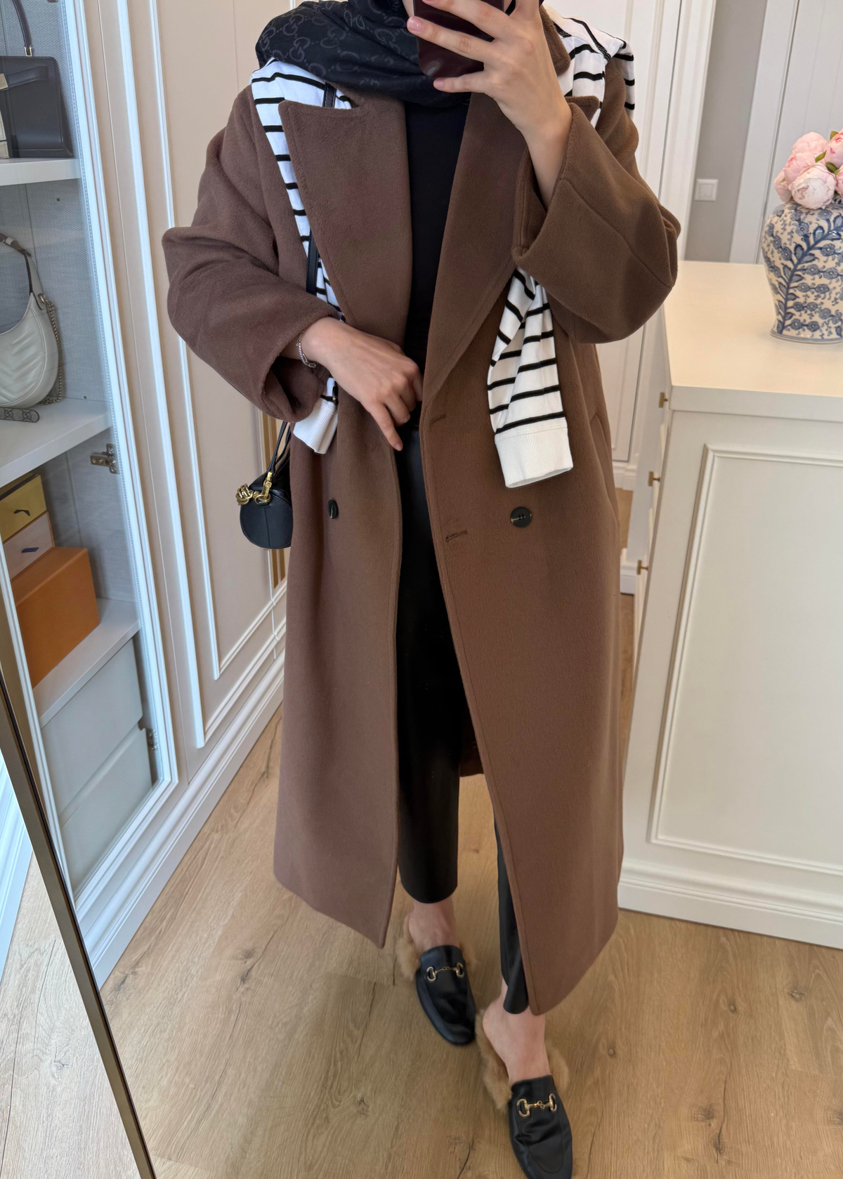 ZR Muadili Oversize Kaşe Kaban Kahverengi