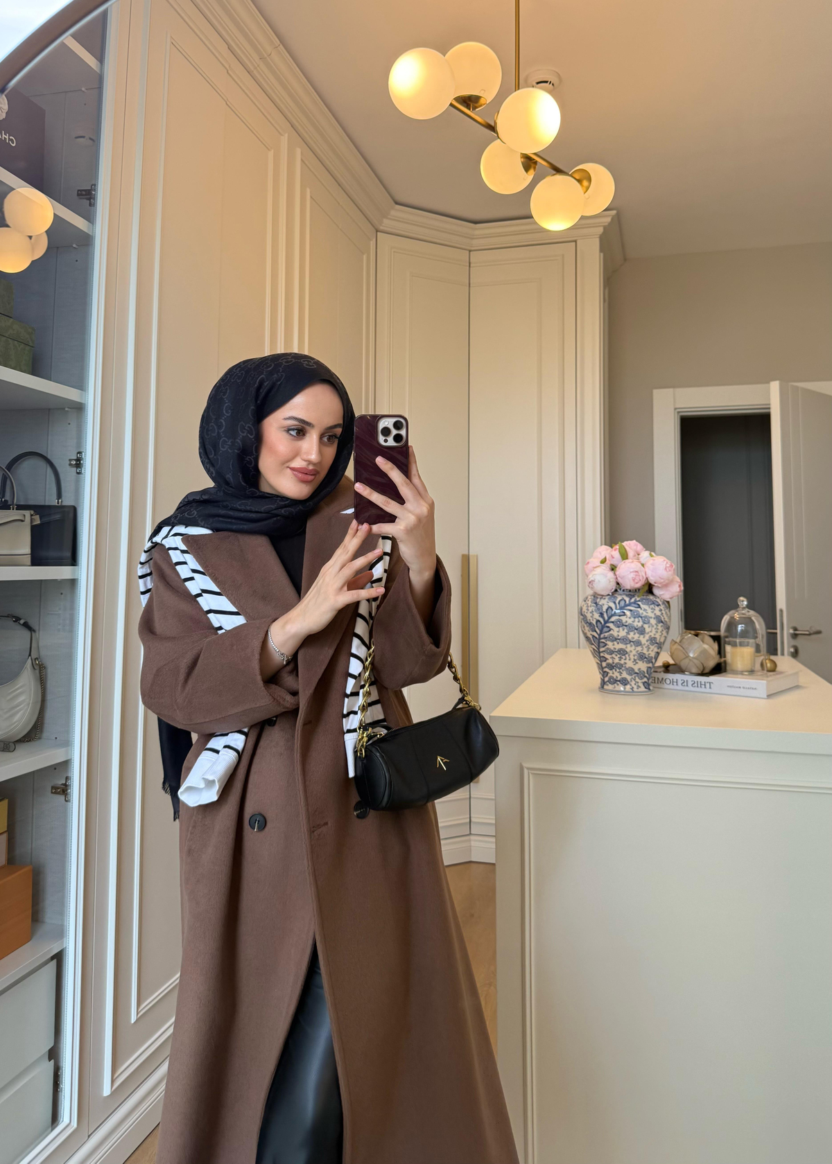 ZR Muadili Oversize Kaşe Kaban Kahverengi