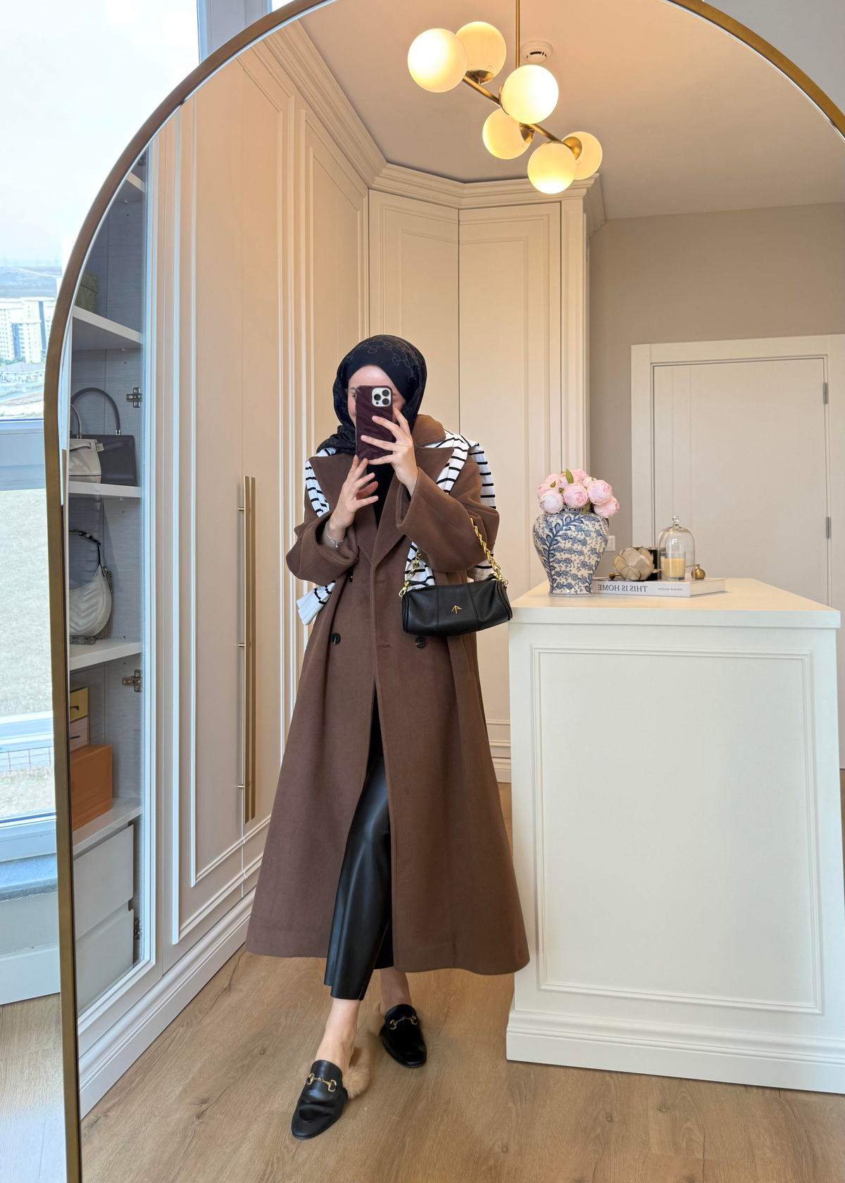 ZR Muadili Oversize Kaşe Kaban Kahverengi