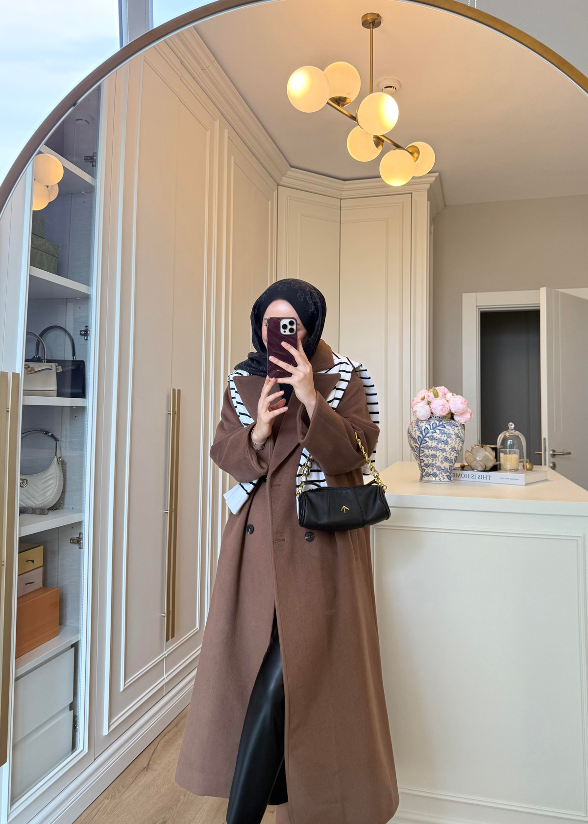 ZR Muadili Oversize Kaşe Kaban Kahverengi