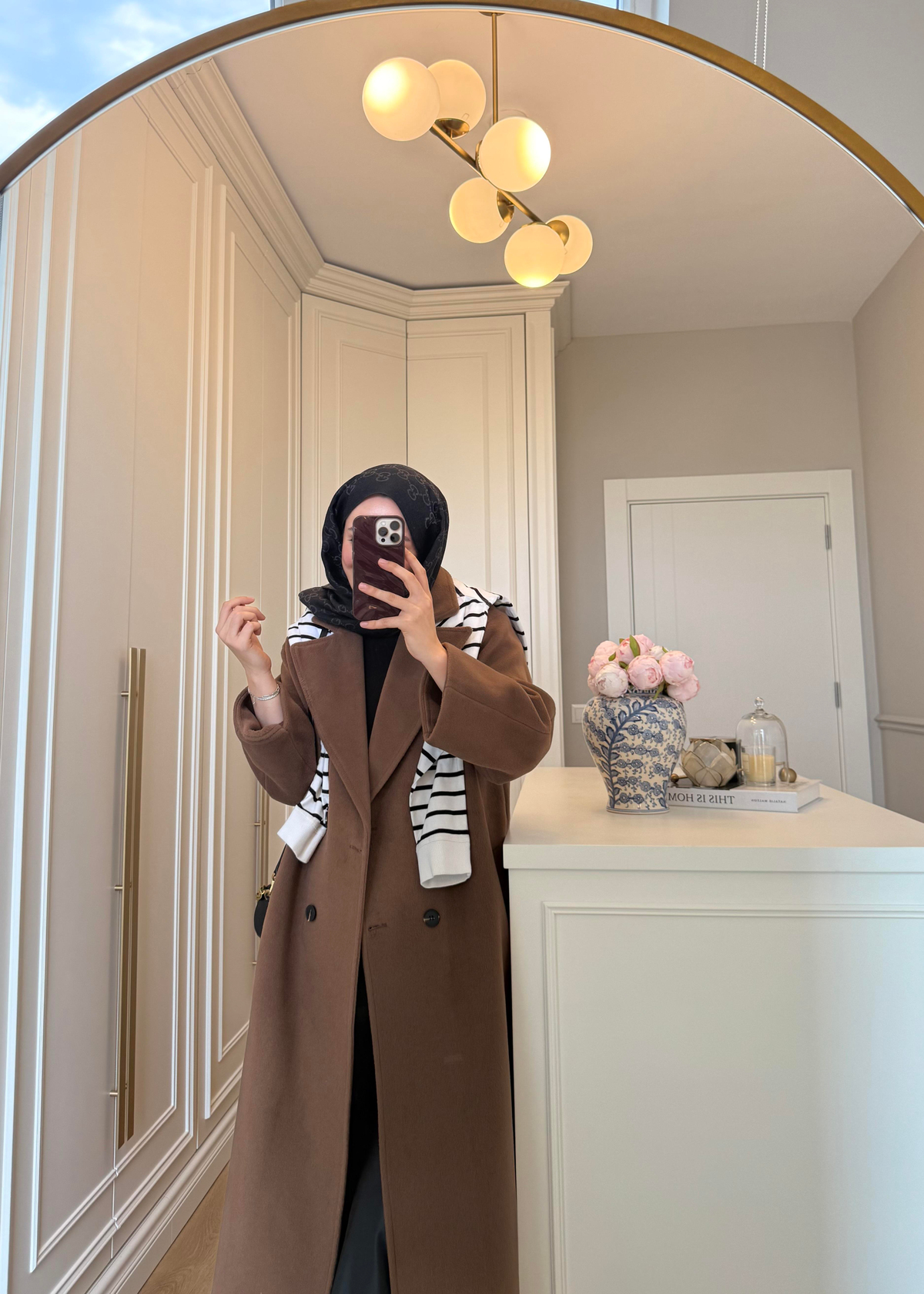 ZR Muadili Oversize Kaşe Kaban Kahverengi