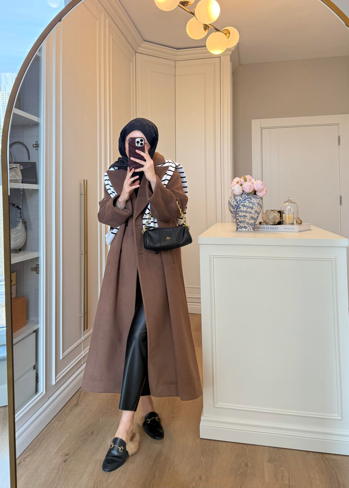 ZR Muadili Oversize Kaşe Kaban Kahverengi