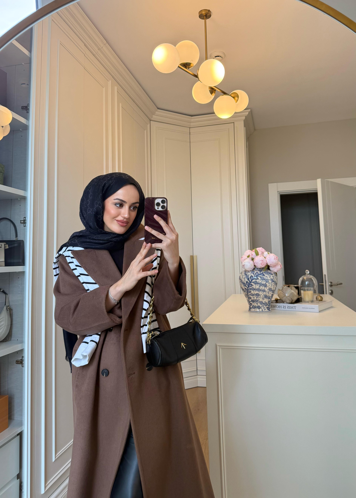 ZR Muadili Oversize Kaşe Kaban Kahverengi