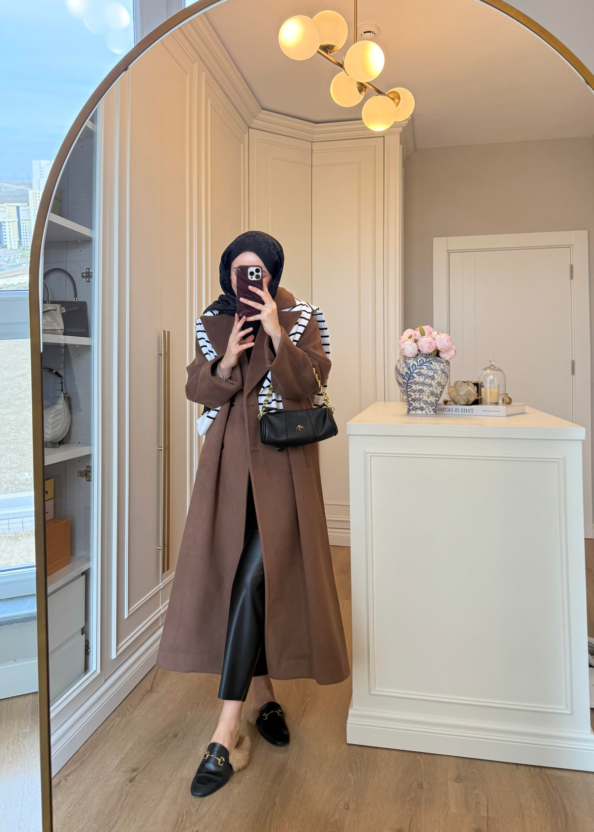 ZR Muadili Oversize Kaşe Kaban Kahverengi