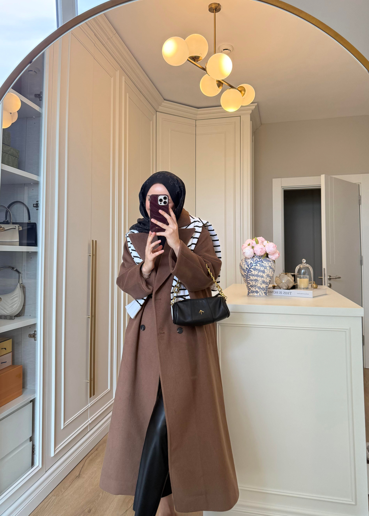 ZR Muadili Oversize Kaşe Kaban Kahverengi