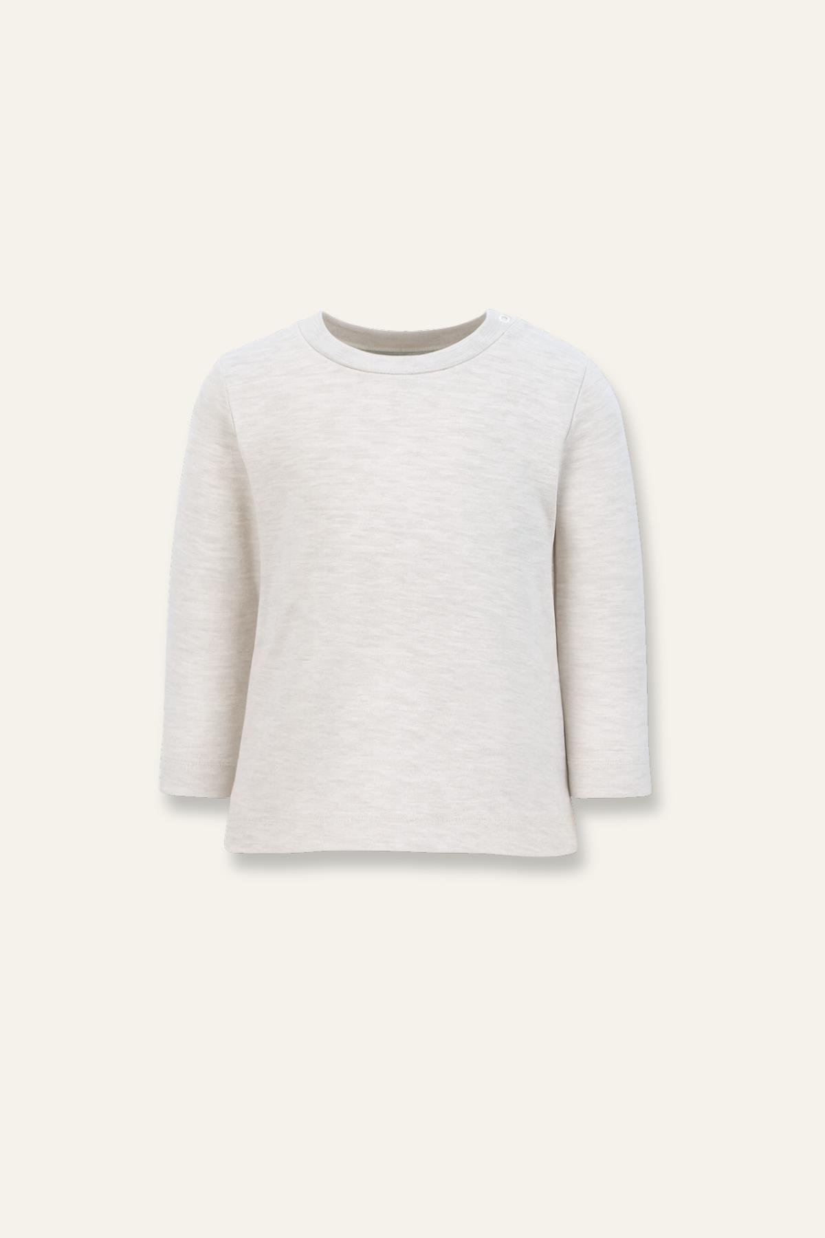 Erkek Bebek Ekose Desen Salopet ve T-shirt Takım - Haki