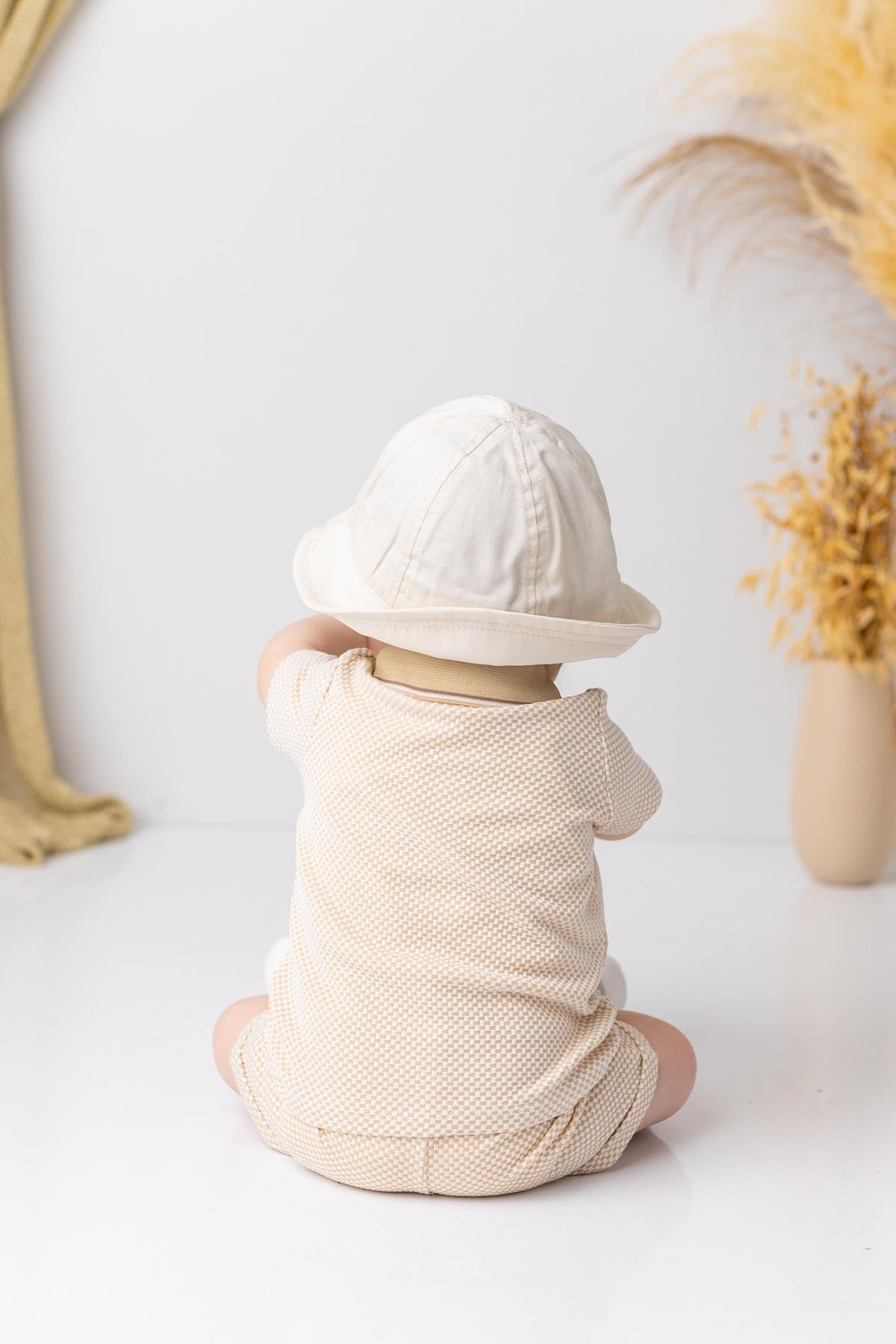 Erkek Bebek Polo Yaka T-shirt ve Şort İkili Takım - Bej