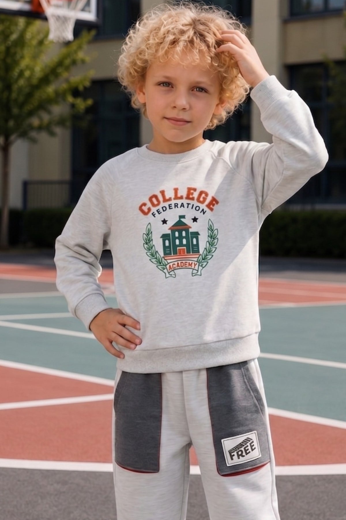 Erkek Bebek Reglan Baskılı Sweatshirt - Grimelanj