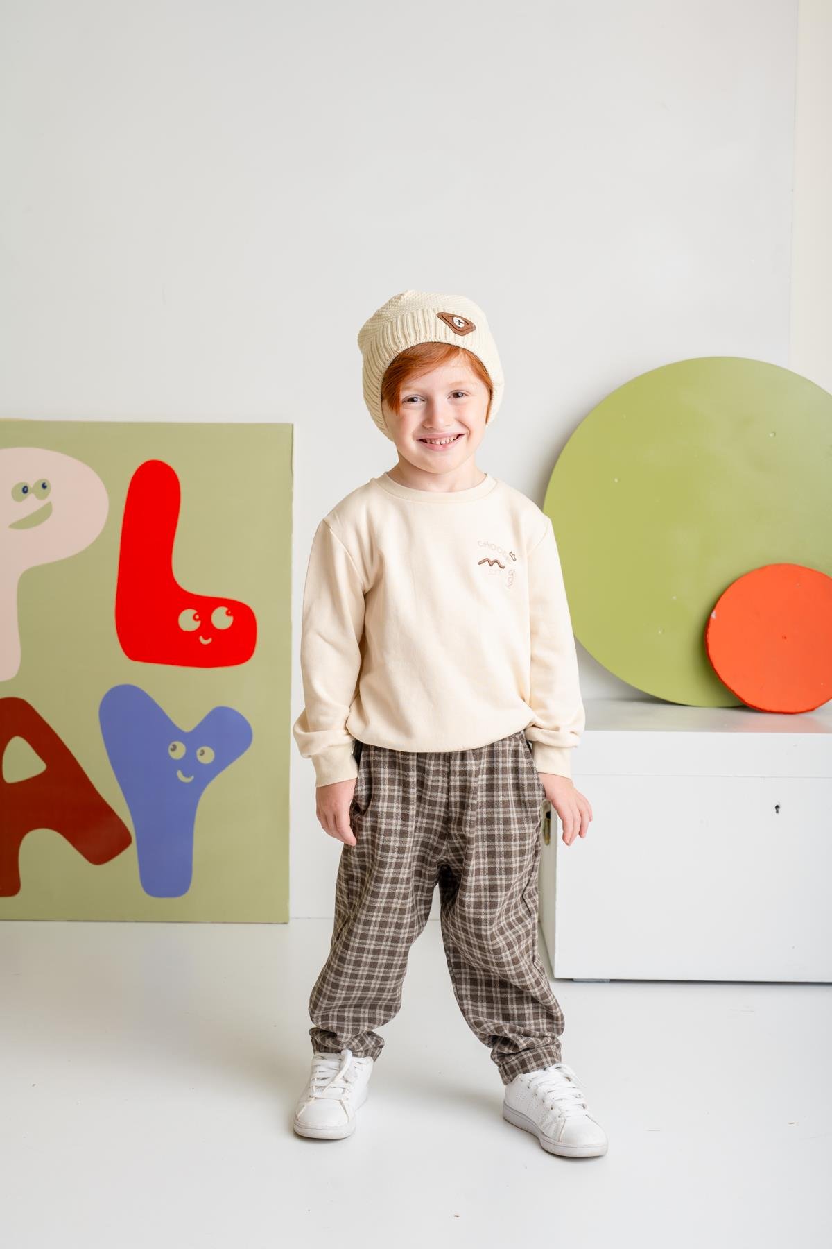 Erkek Bebek Sweatshirt ve Pantolon Takım - Kahve