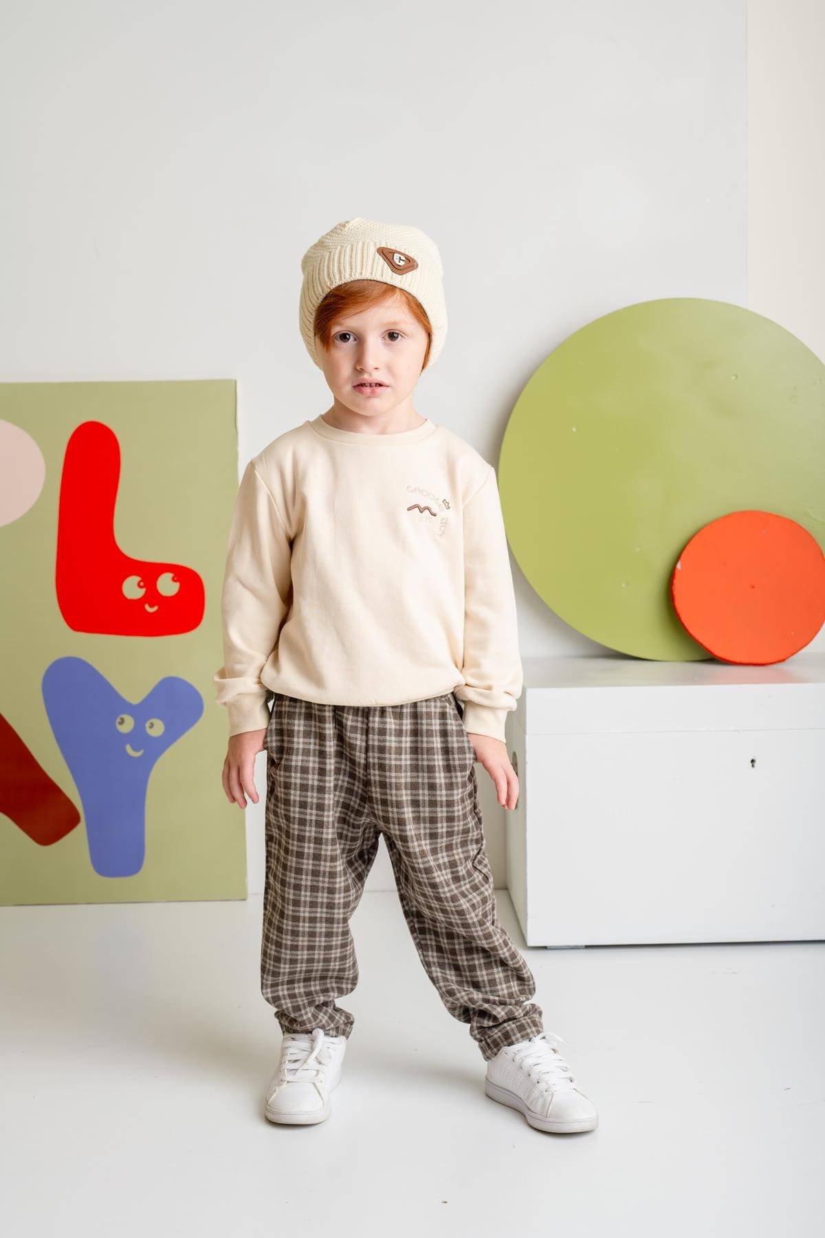 Erkek Bebek Sweatshirt ve Pantolon Takım - Kahve