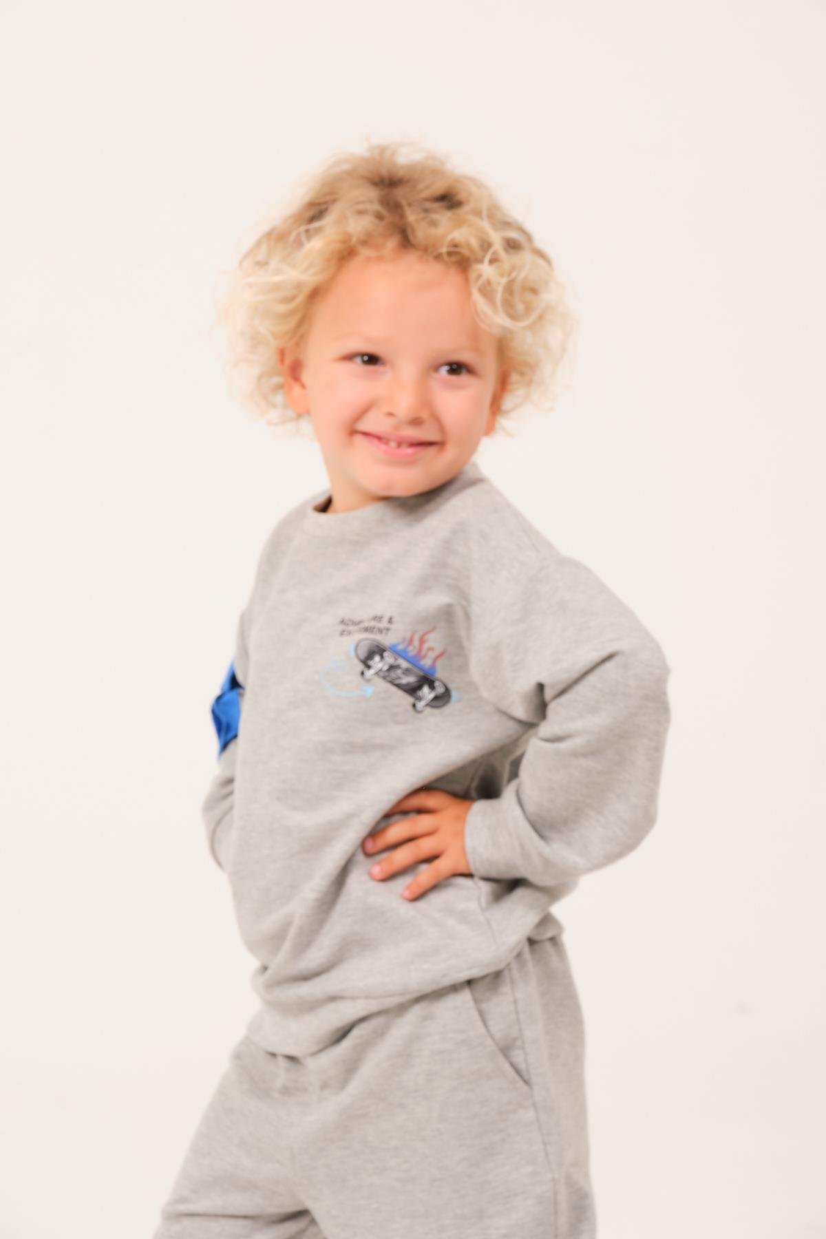 Erkek Çocuk Cep Detaylı Sweatshirt - Grimelanj