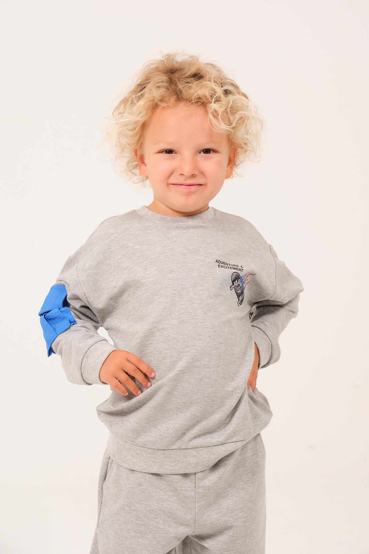 Erkek Çocuk Cep Detaylı Sweatshirt - Grimelanj