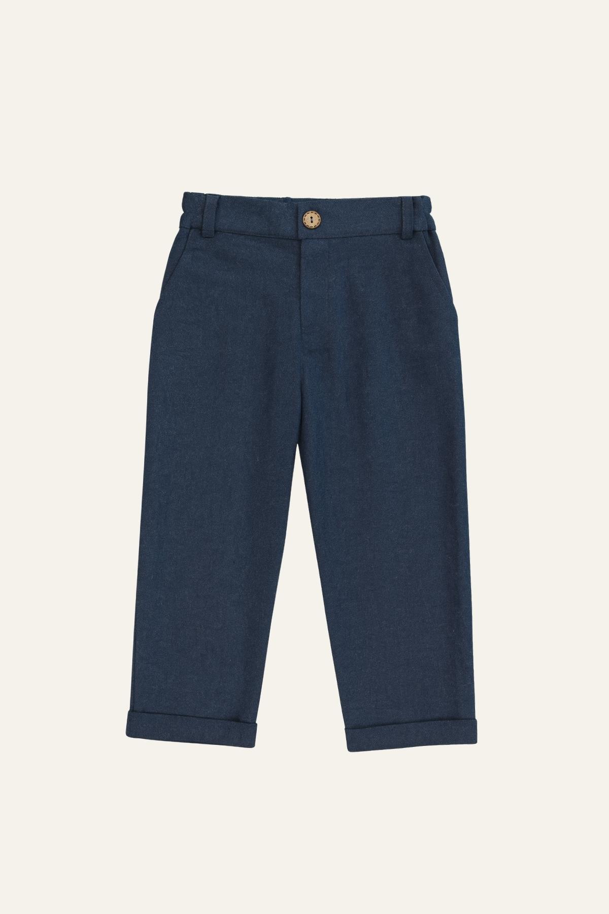 Erkek Çocuk İnce Kaşe Klasik Pantalon  - Lacivert