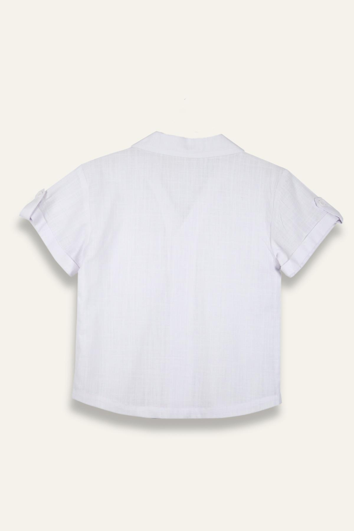 Erkek Çocuk Keten Gömlek - Beyaz