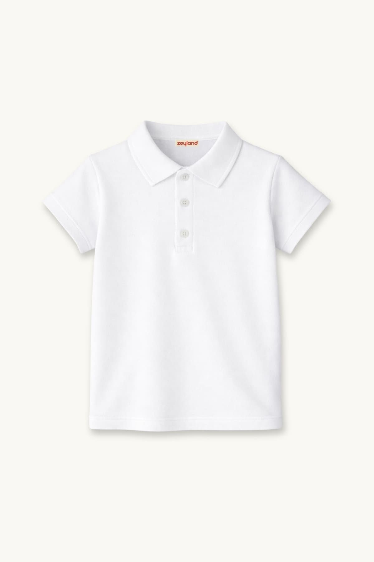 Kız Erkek  Çocuk Kısa Kollu Polo Yaka Tshirt  - Beyaz