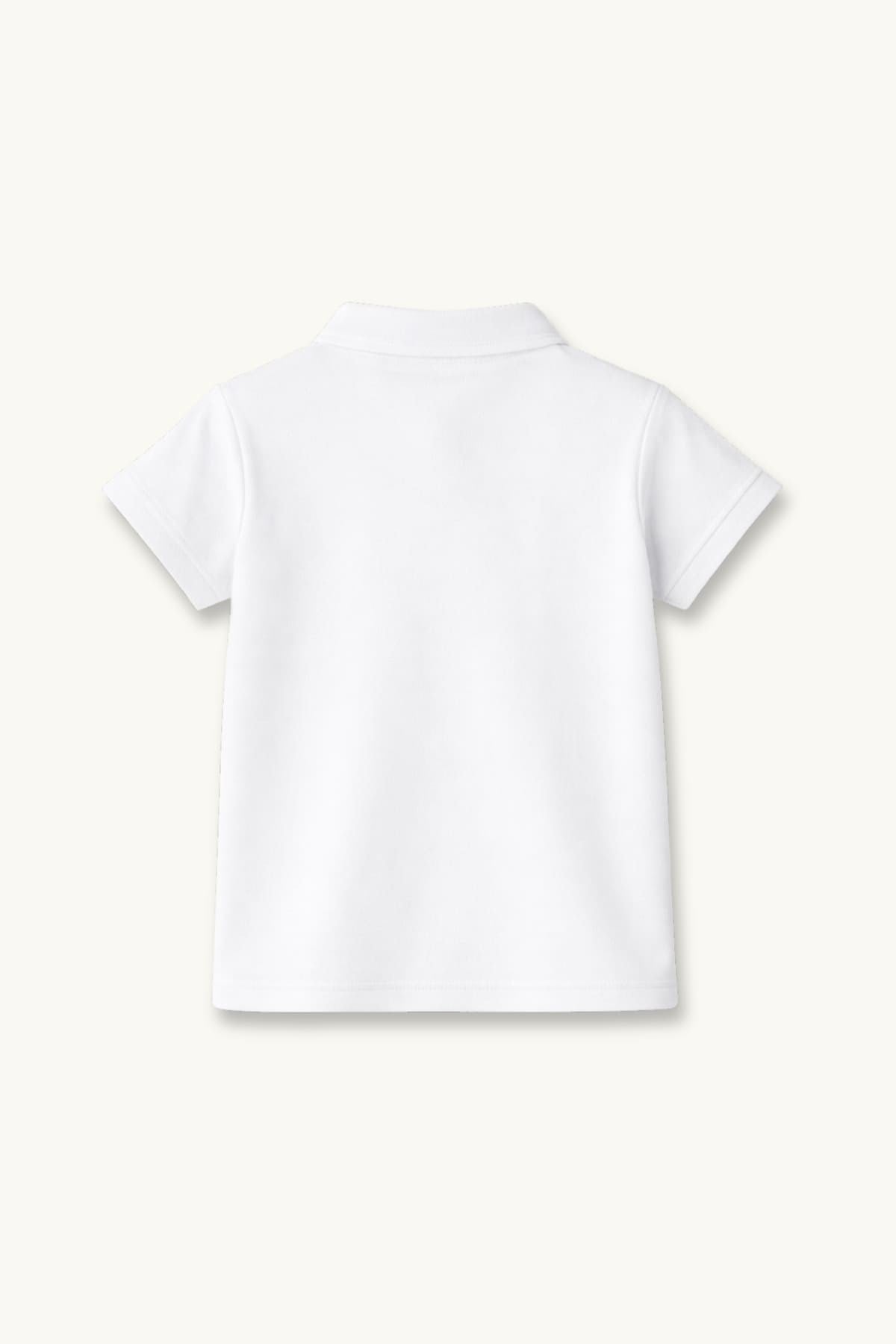 Kız Erkek  Çocuk Kısa Kollu Polo Yaka Tshirt  - Beyaz