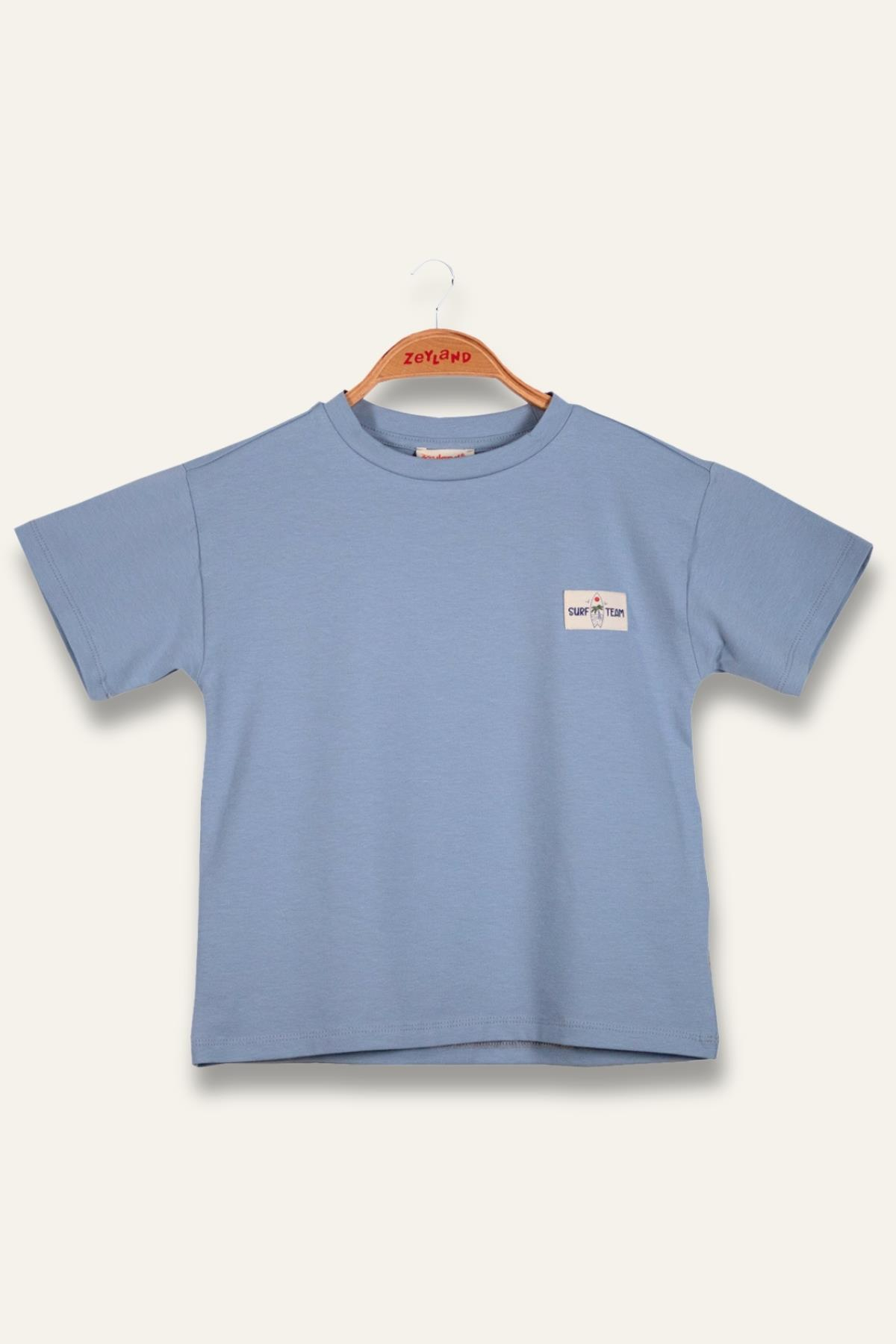 Erkek Çoçuk Sörf Baskılı T-Shirt - Mavi