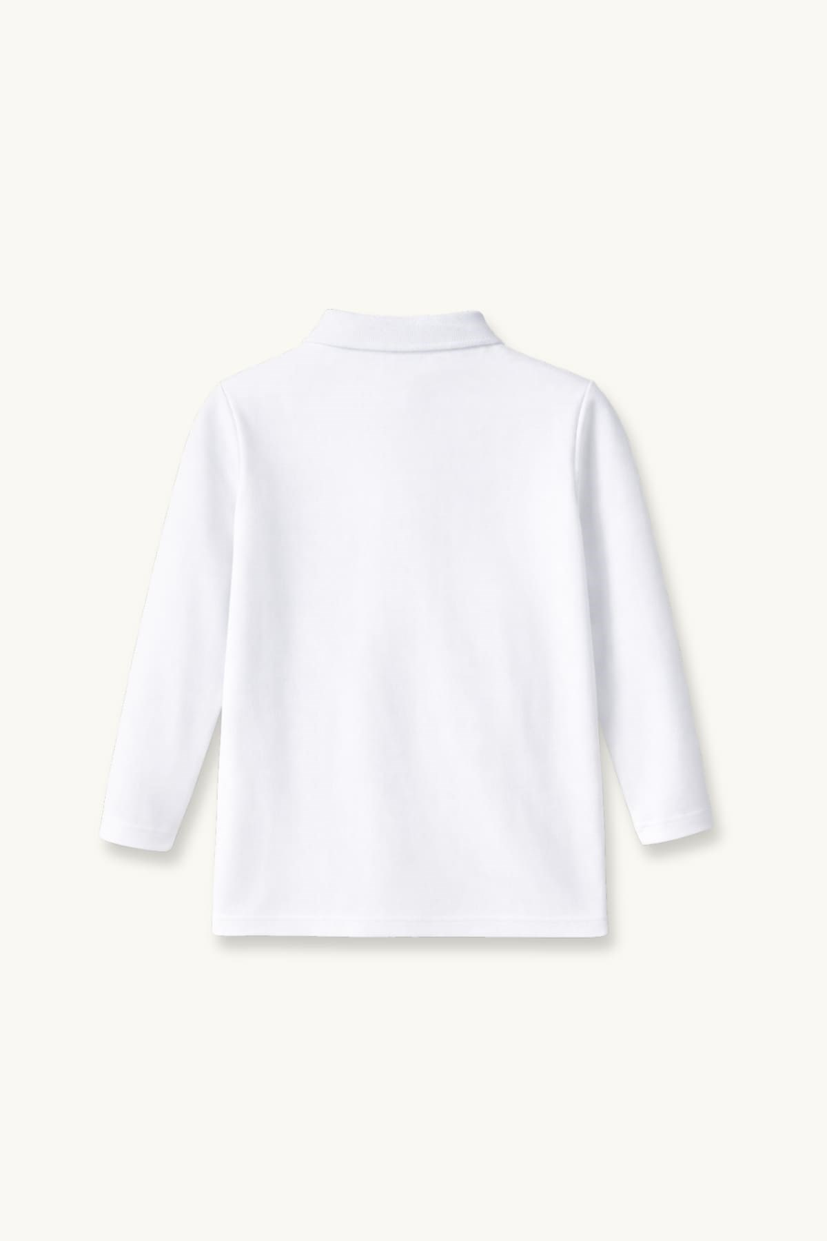 Erkek  Çocuk Uzun Kollu Polo Yaka Tshirt  - Beyaz