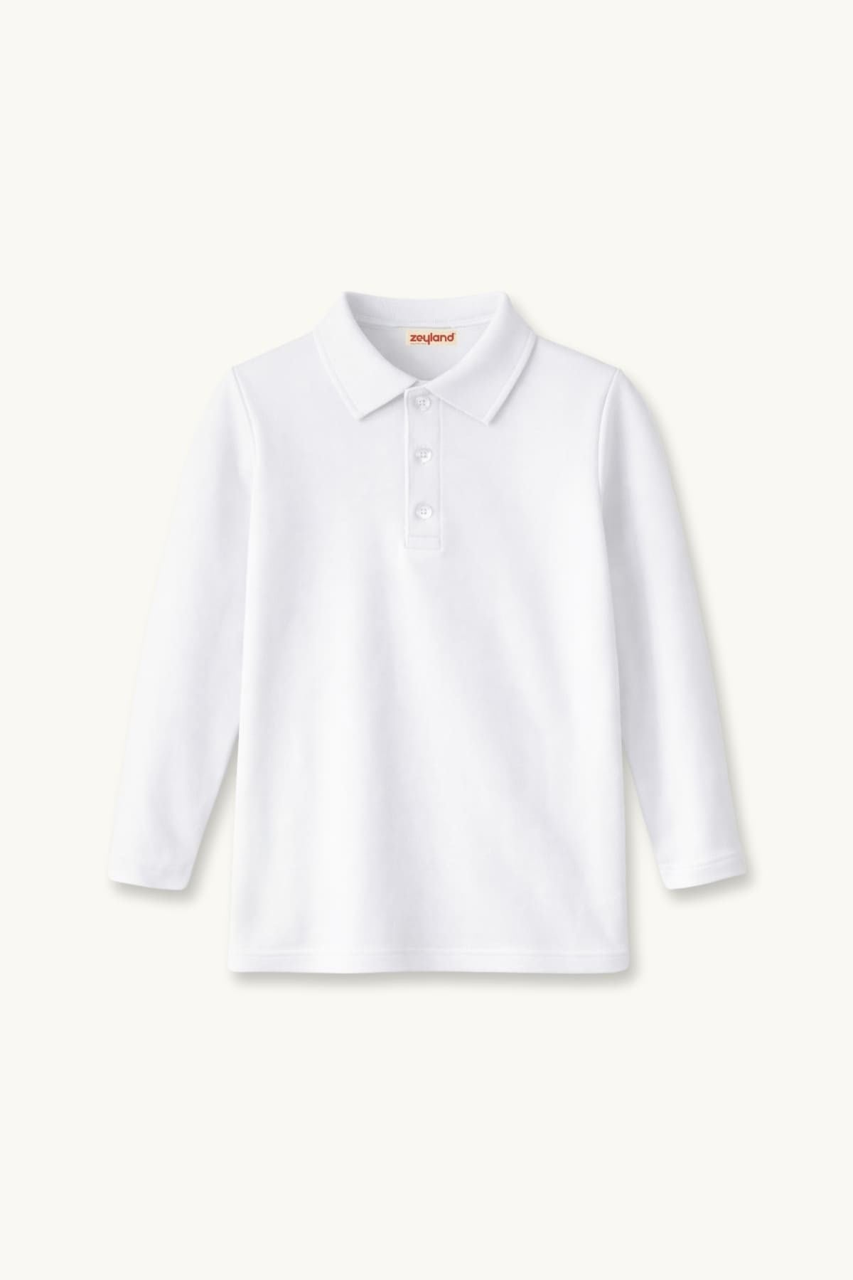 Erkek  Çocuk Uzun Kollu Polo Yaka Tshirt  - Beyaz