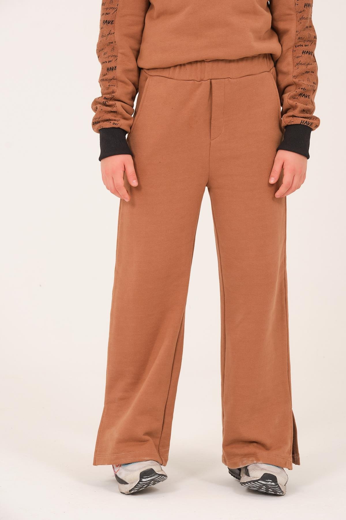 Genç Kız Çocuk Cepli Eşofman Altı - K Vizon