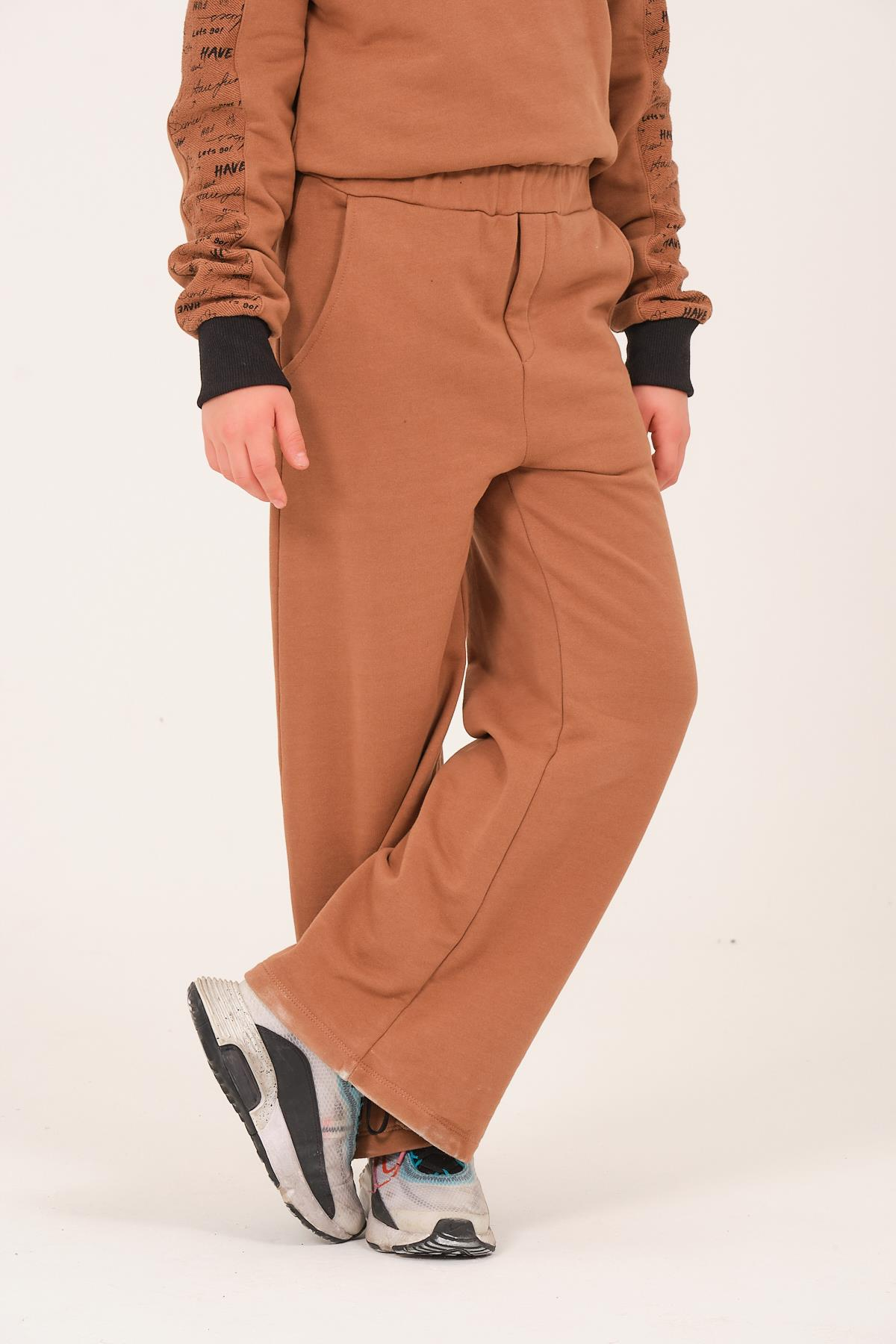 Genç Kız Çocuk Cepli Eşofman Altı - K Vizon