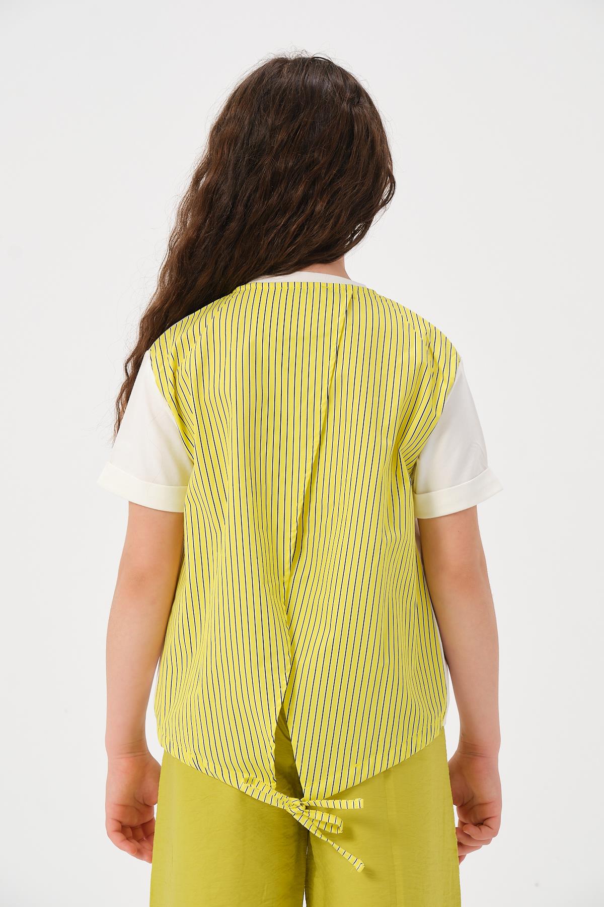 Genç Kız Çocuk Kalp Nakışlı T-shirt