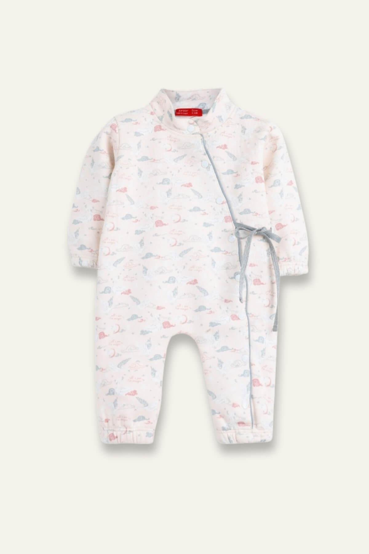 Kız Bebek Desenli Çıtçıtlı Tulum - Pembe