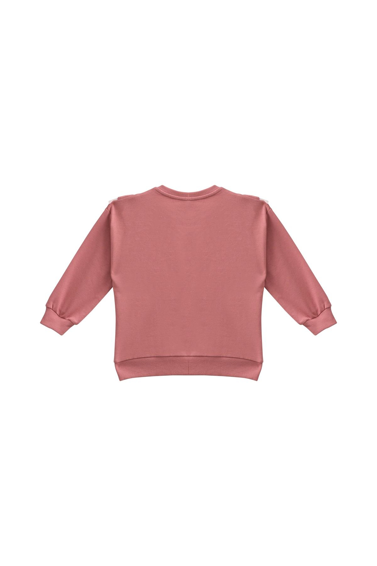 Kız Bebek Fırfır Detaylı Sweatshirt - Gül Kurusu